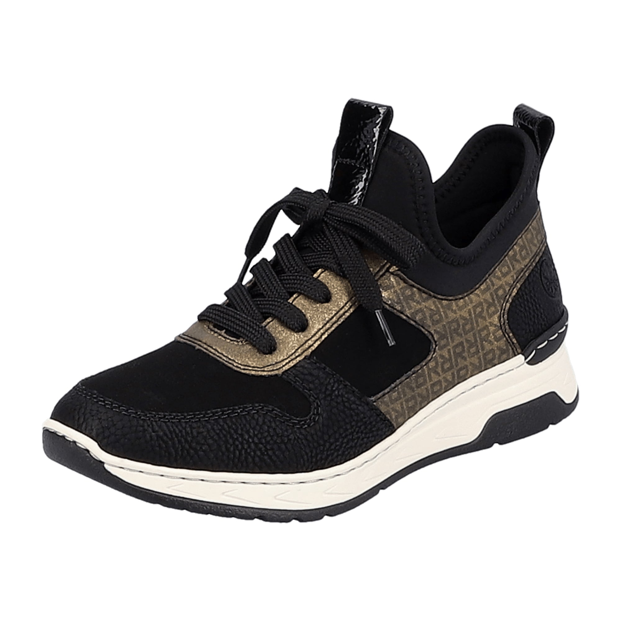 Rieker HWK Women's Black Boots with Removable Insole and Lace-Up Closure