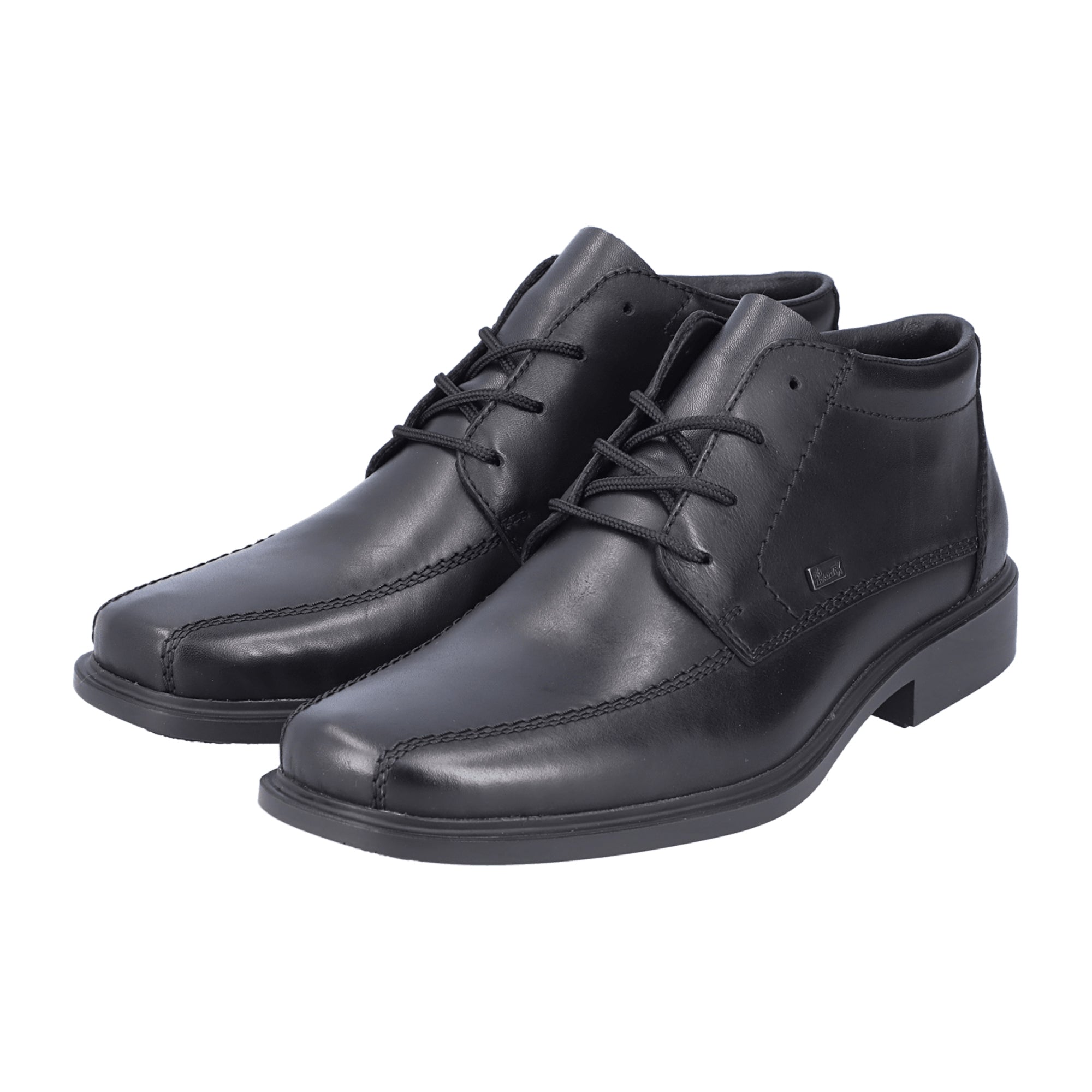 Rieker HWK Men's Black Leather Boots with Cushioned Insole and Non-Slip Sole