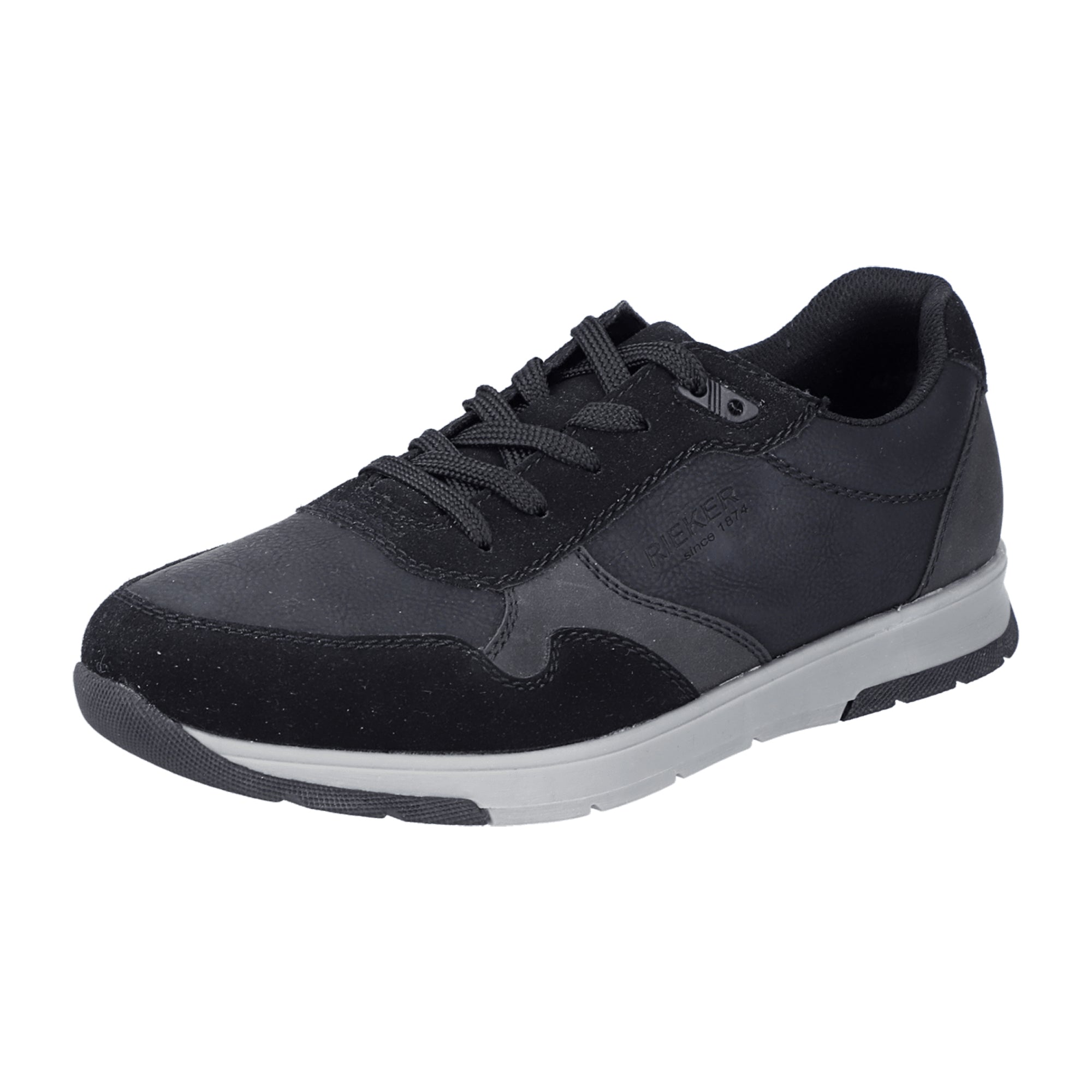 Rieker B2002 Black Men's Shoes with Synthetic Leather and Textile Lining