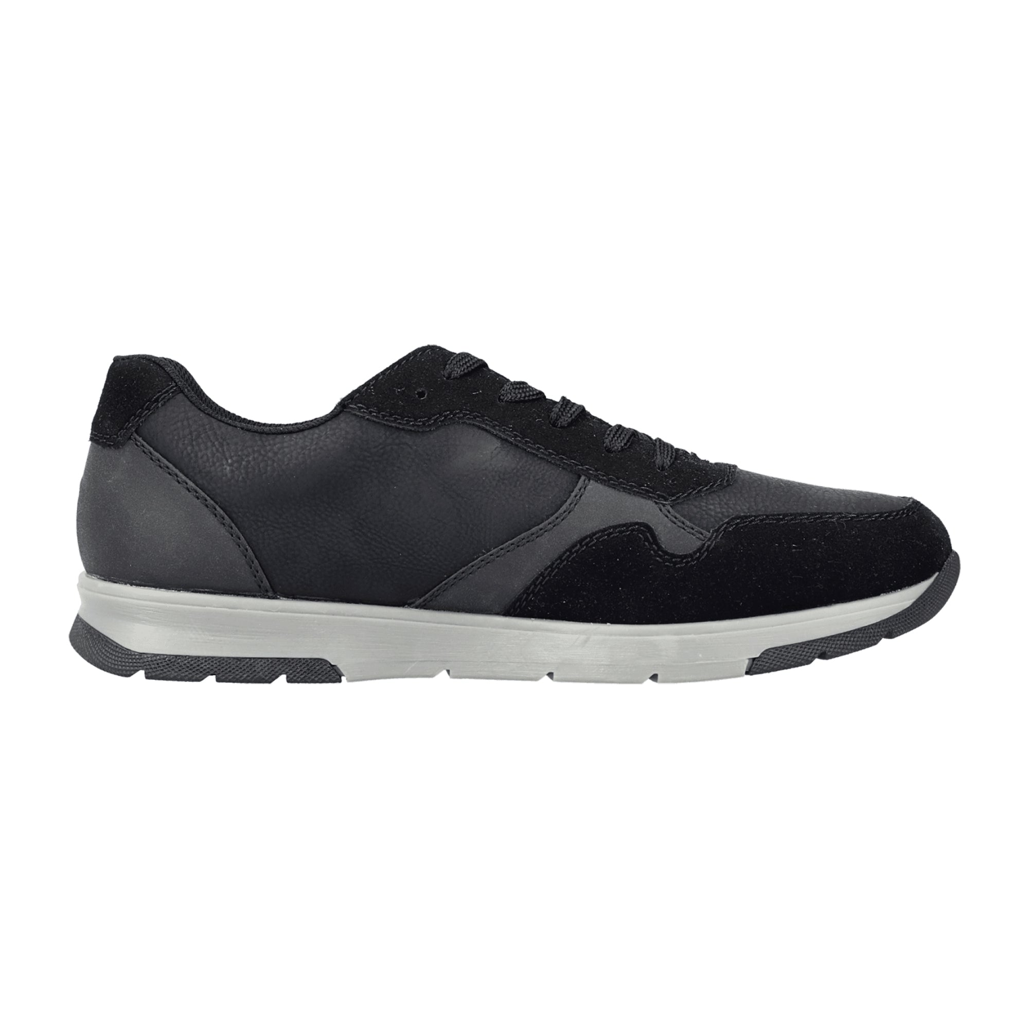 Rieker B2002 Black Men's Shoes with Synthetic Leather and Textile Lining