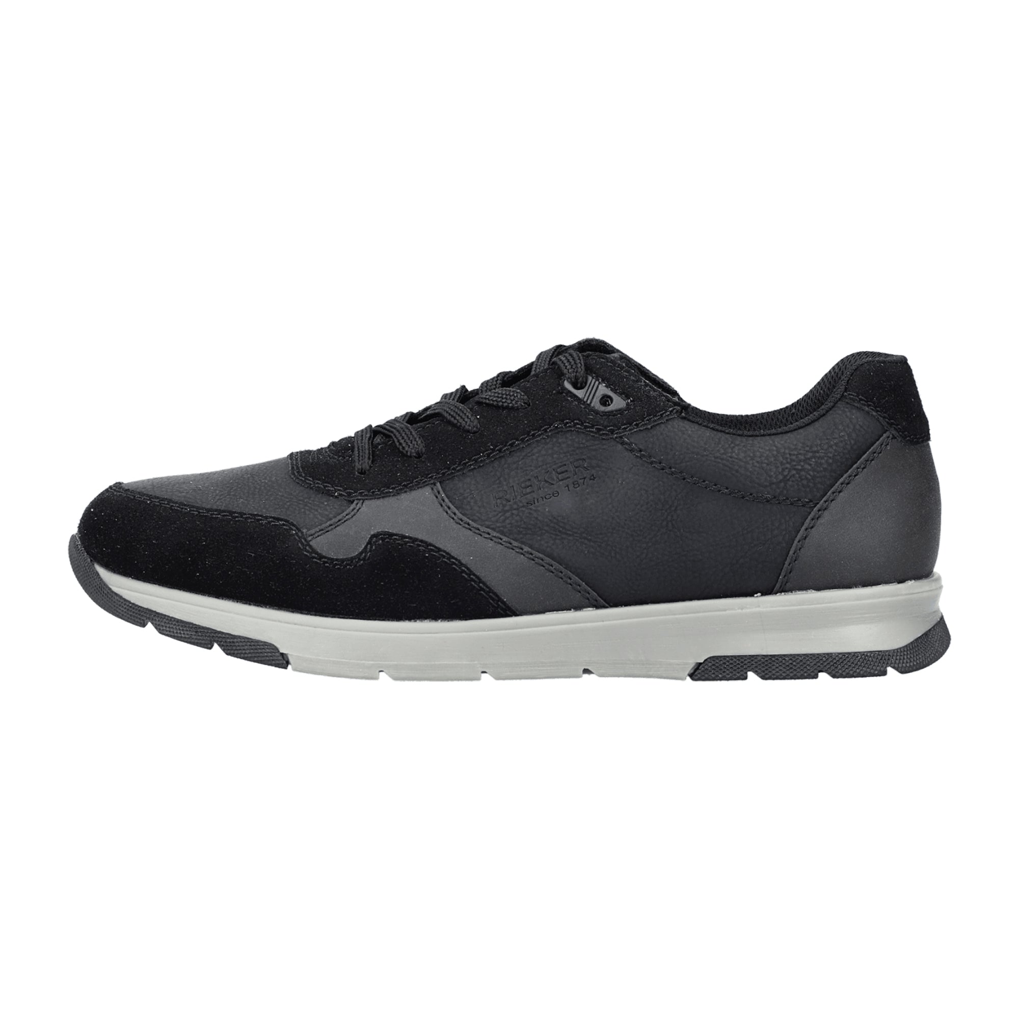 Rieker B2002 Black Men's Shoes with Synthetic Leather and Textile Lining
