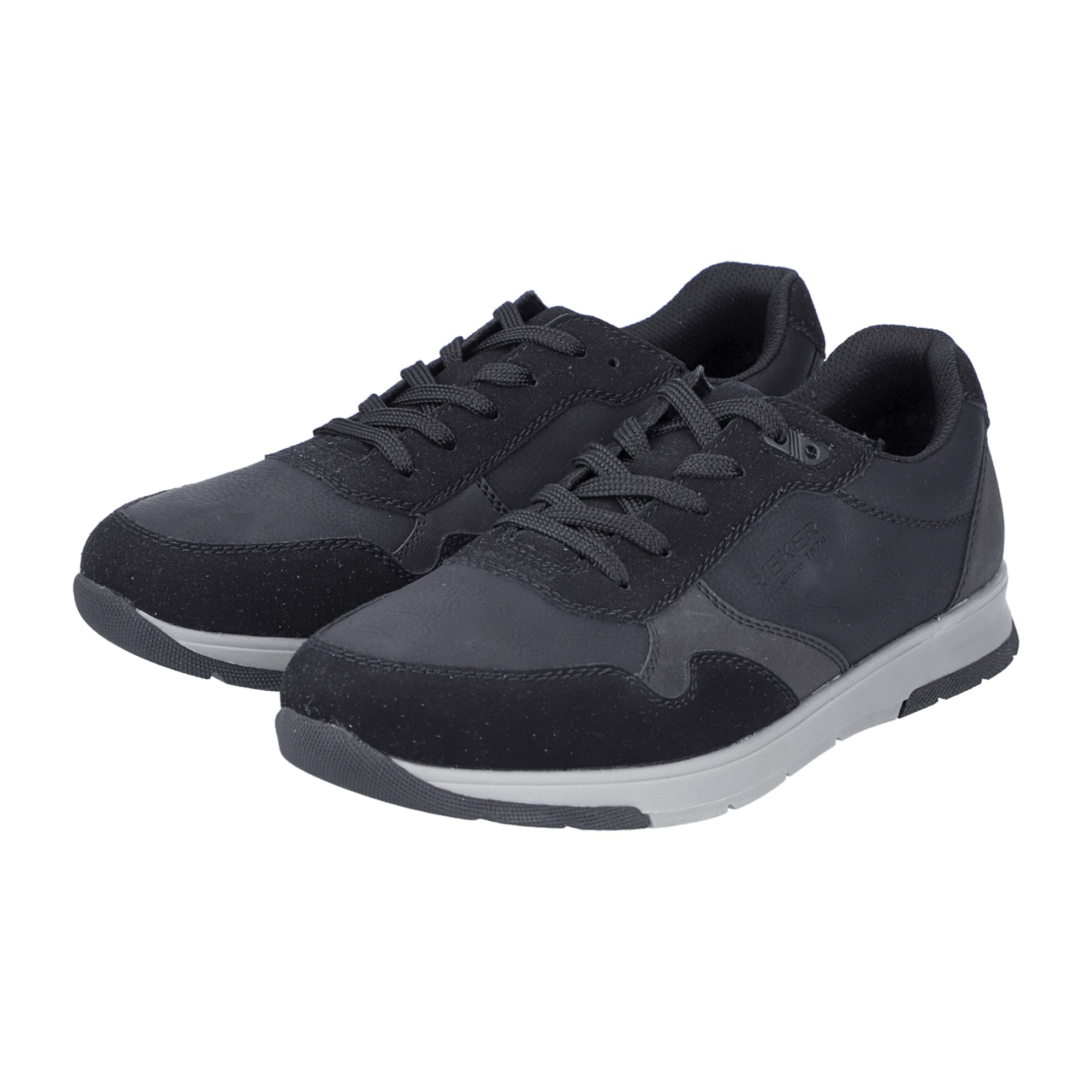 Rieker B2002 Black Men's Shoes with Synthetic Leather and Textile Lining