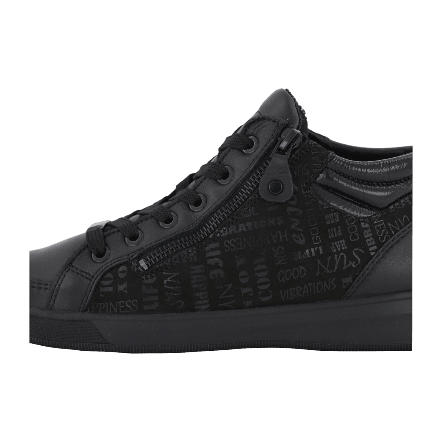 ARA Women's Sneakers in Smooth Leather with Lace-Up Closure in Black