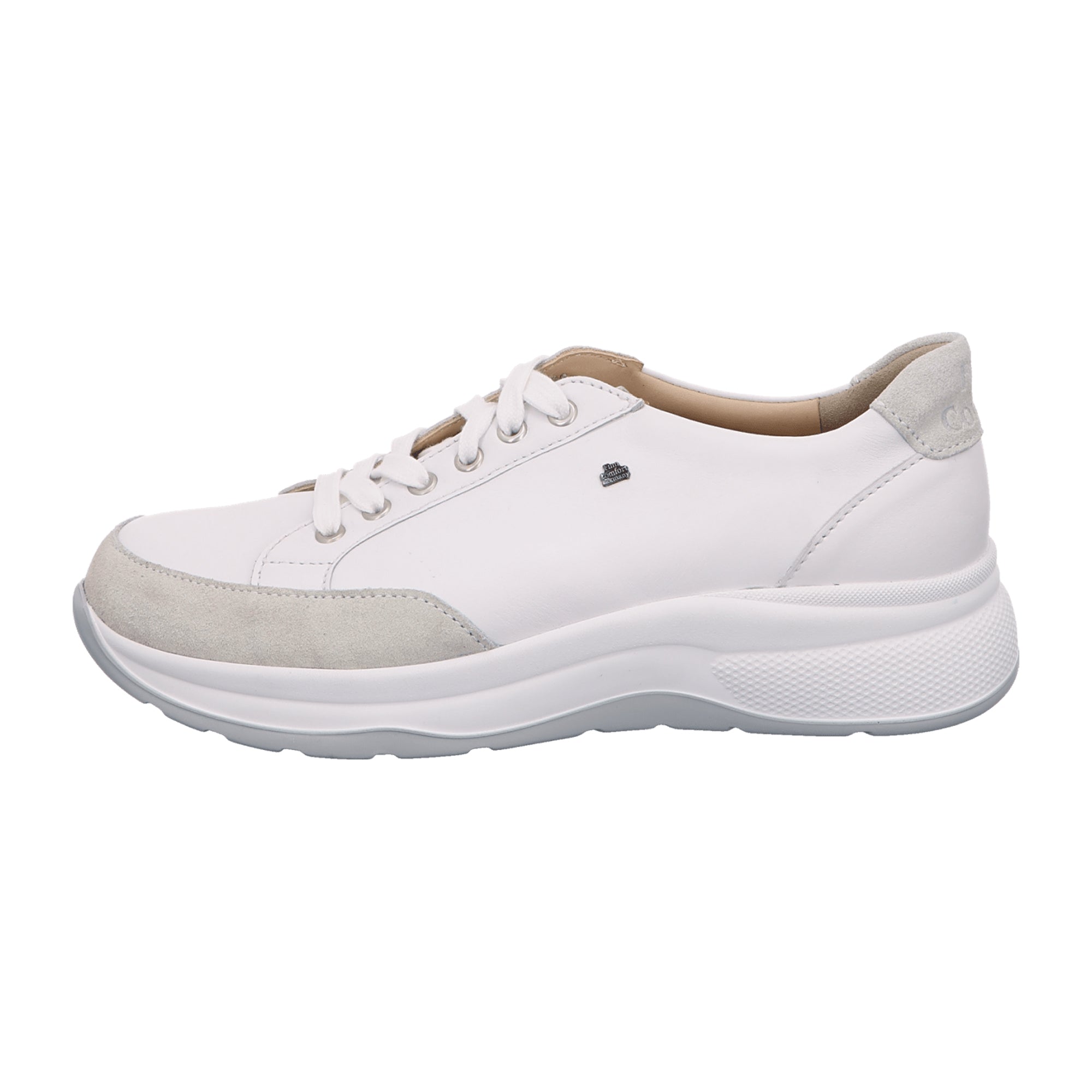 Finn Comfort Nottingham Men's White Sneakers - Orthopedic Comfort Leather Shoes with Shock Absorber