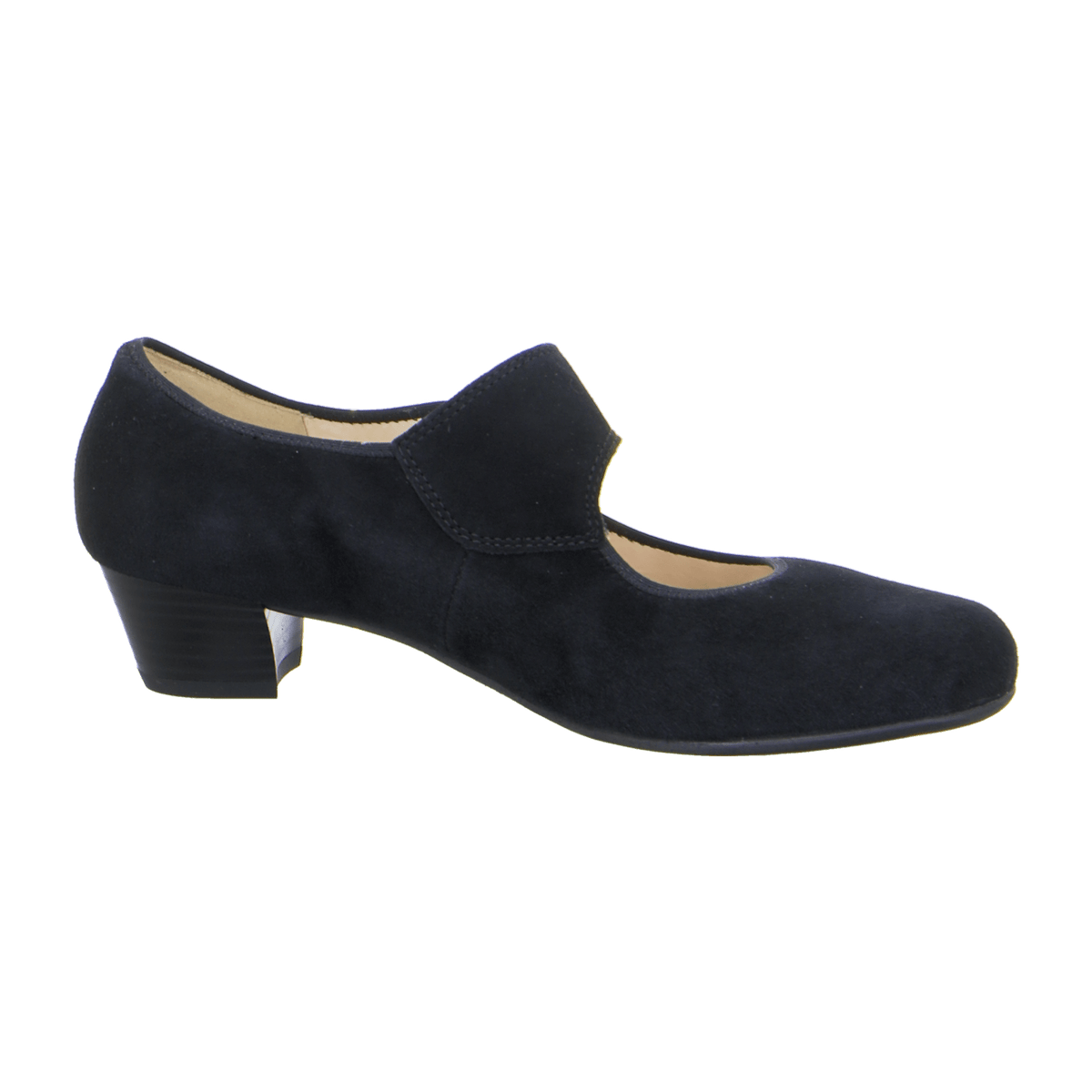 ARA CATANIA Women's Velvet Leather Pumps with Round Toe and Leather Lining, Black - Bartel-Shop