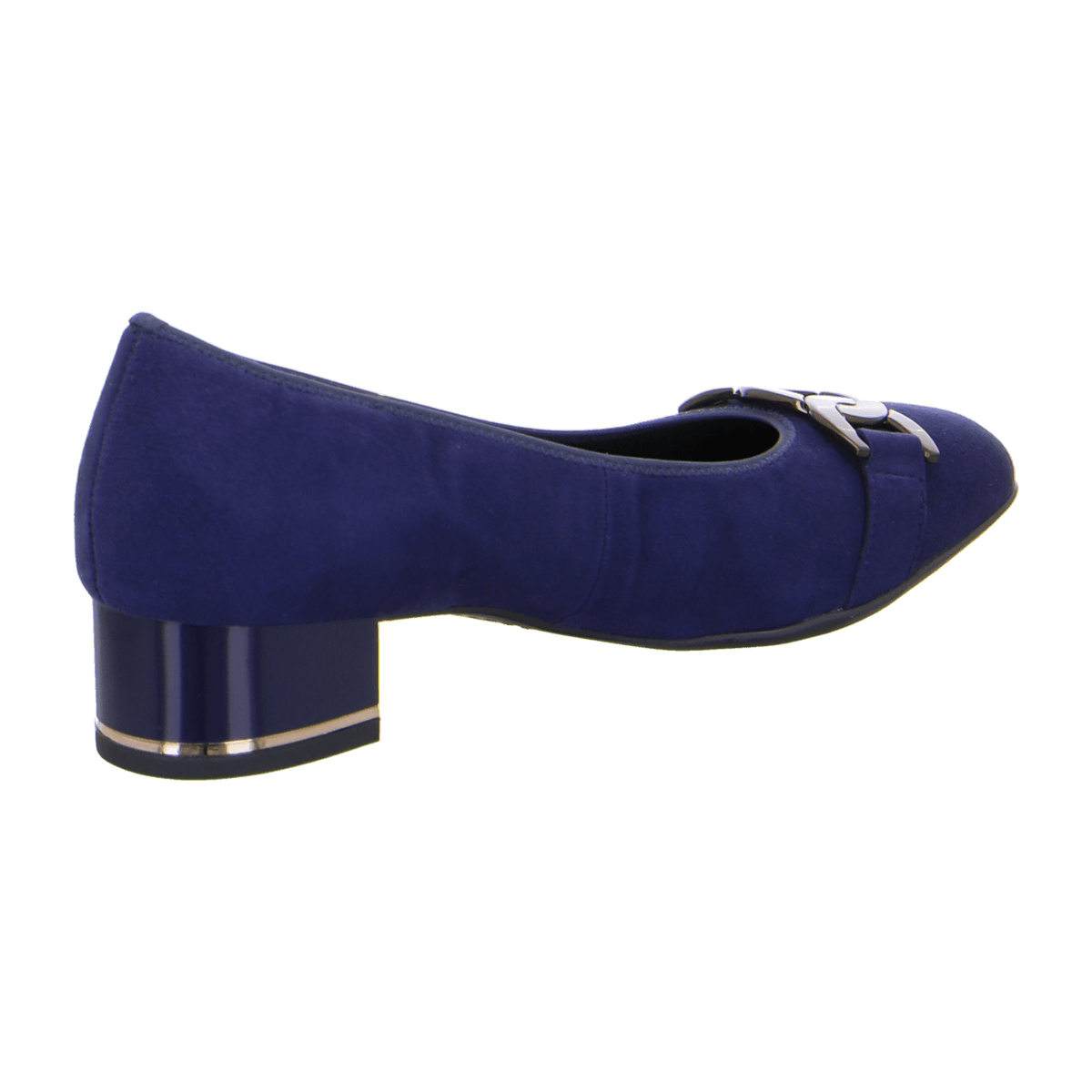 ARA GRAZ Women's Pumps in Blue Velvet Leather with Round Toe and Leather Lining - Bartel-Shop