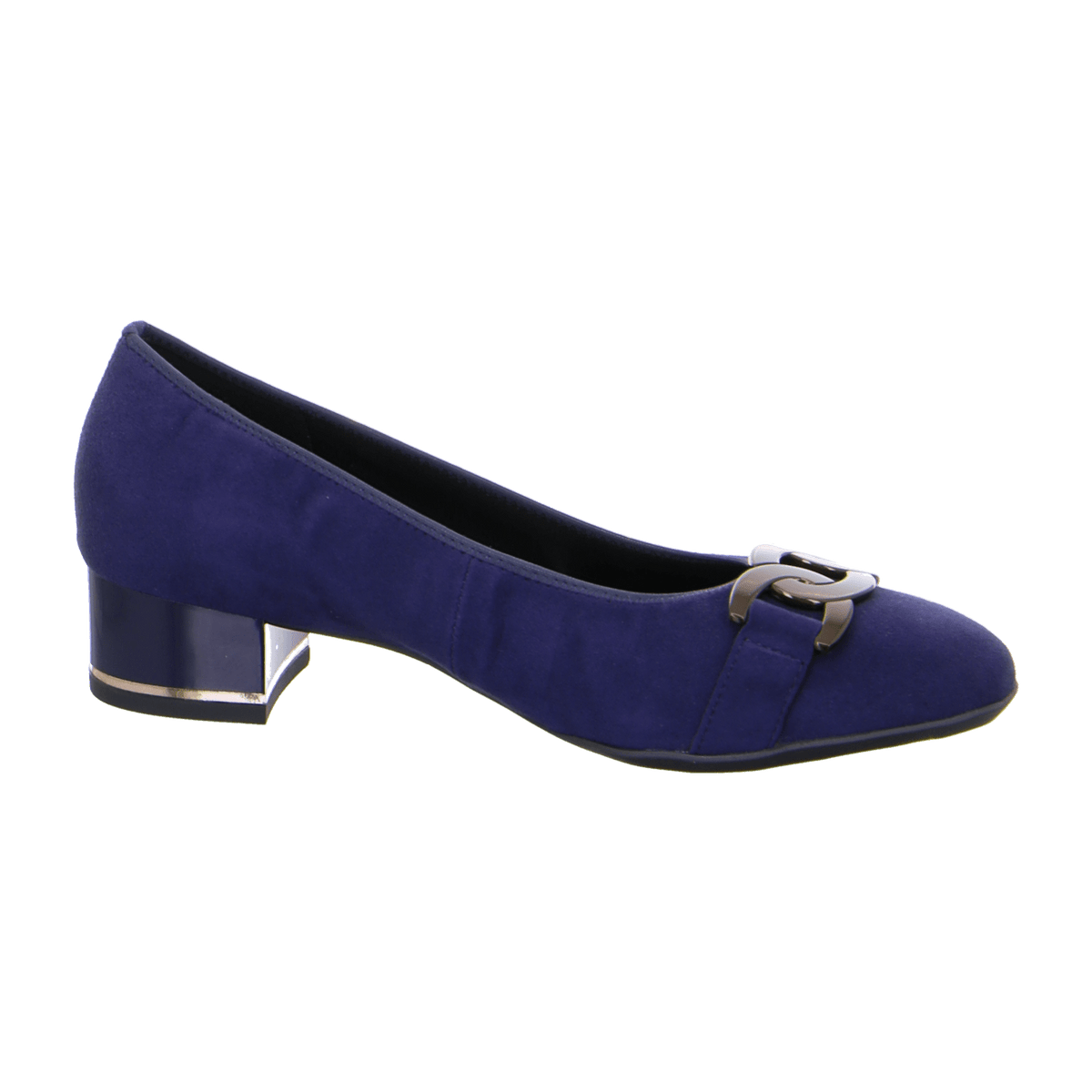 ARA GRAZ Women's Pumps in Blue Velvet Leather with Round Toe and Leather Lining - Bartel-Shop