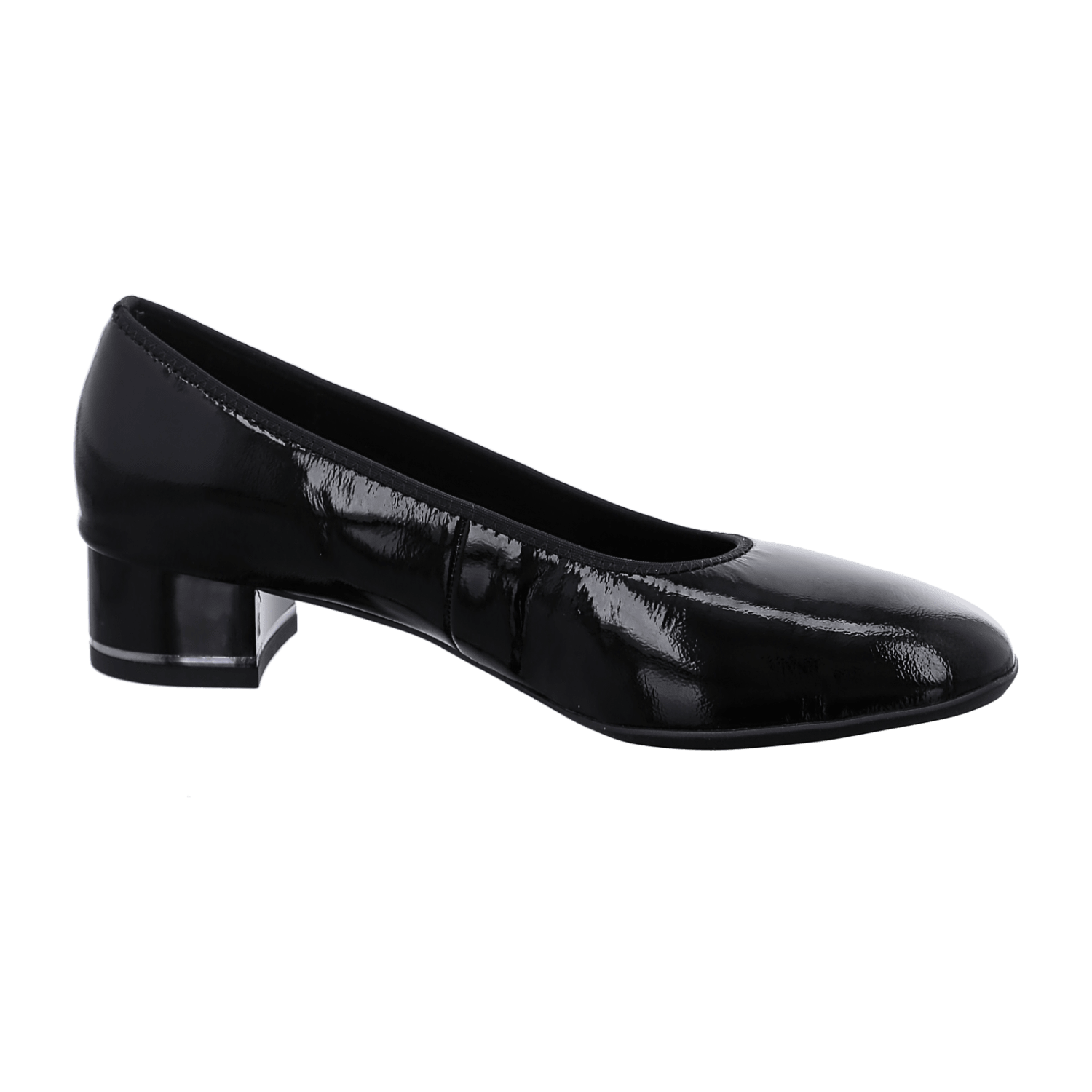 ARA SARDINIA SA Women's Pumps in Black Patent Leather with Round Toe and Leather Lining