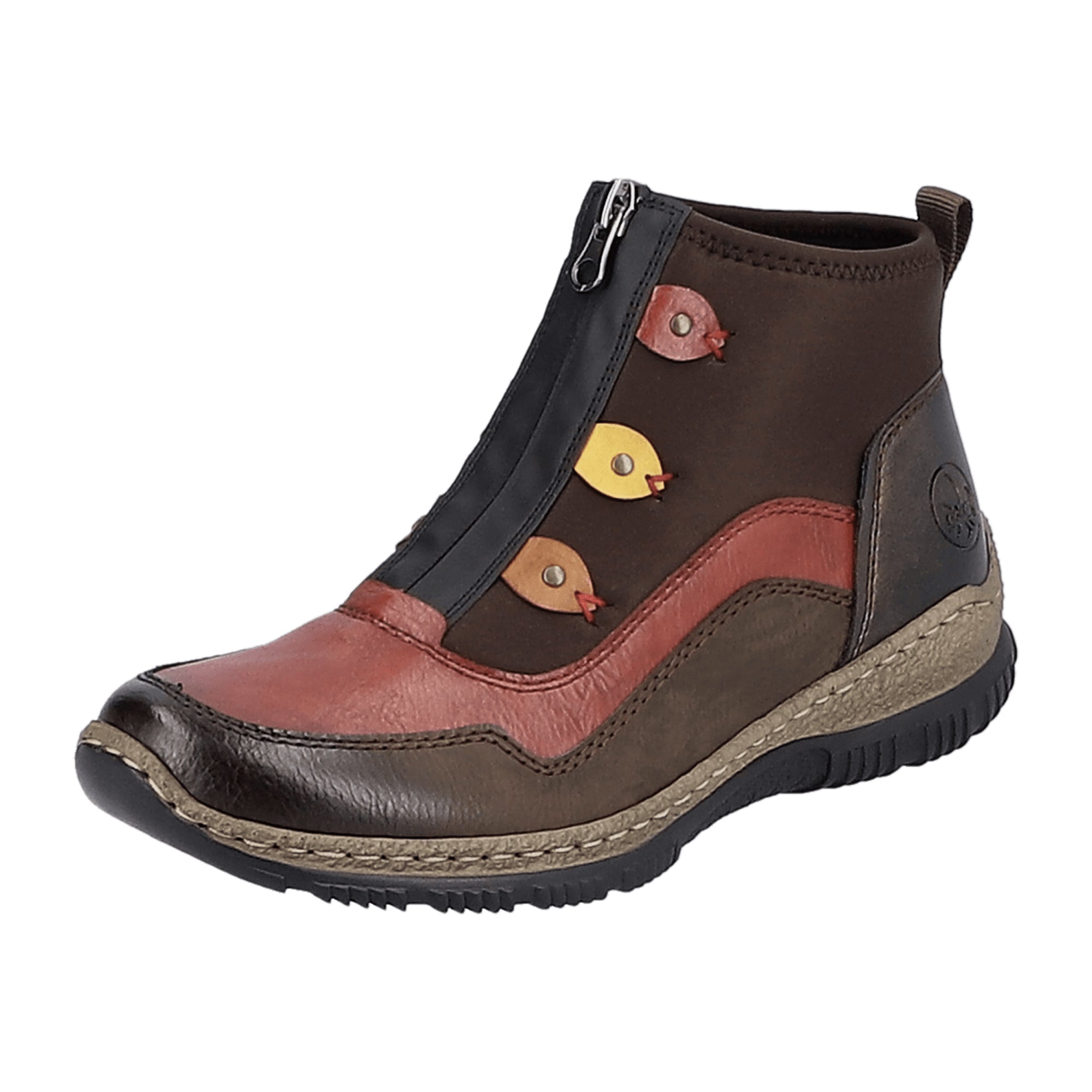 Rieker N3277-25 Women's Colorful Shoes Synthetic Leather Autumn Winter