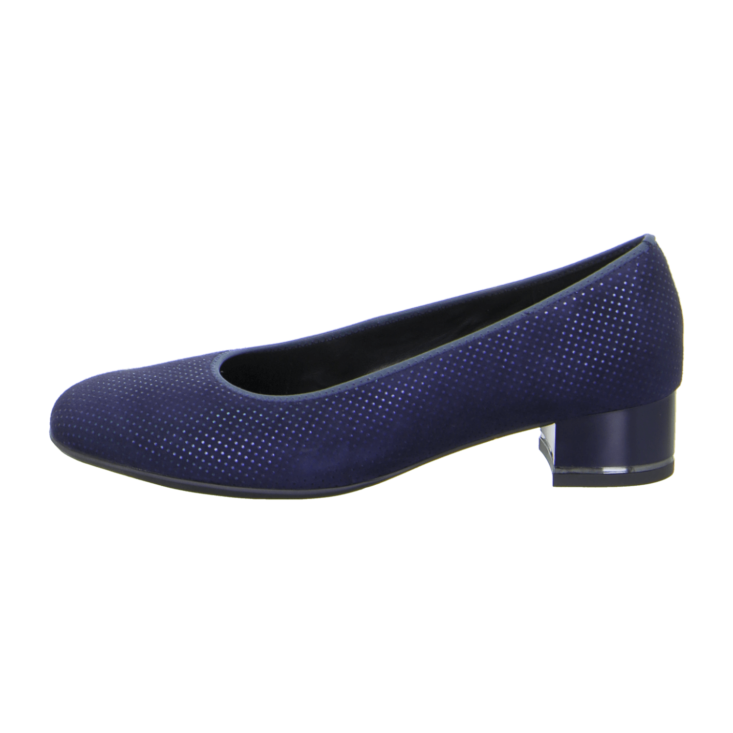 ARA GRAZ Women's Blue Suede Pumps with Round Toe and Leather Lining