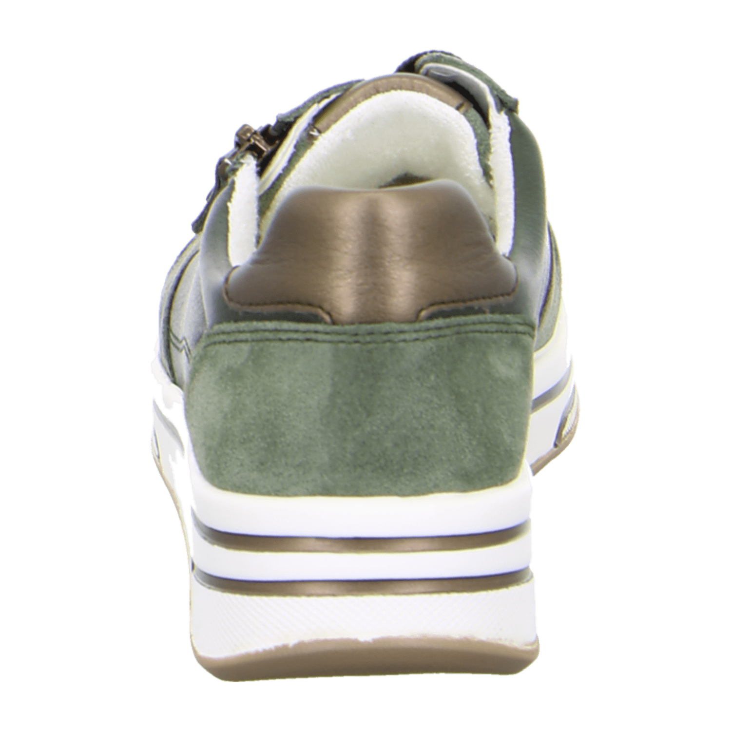 ARA SAPPORO Women's Sneakers in Green, made from smooth leather with textile lining and polyurethane sole. Pull-on design with a rounded toe.