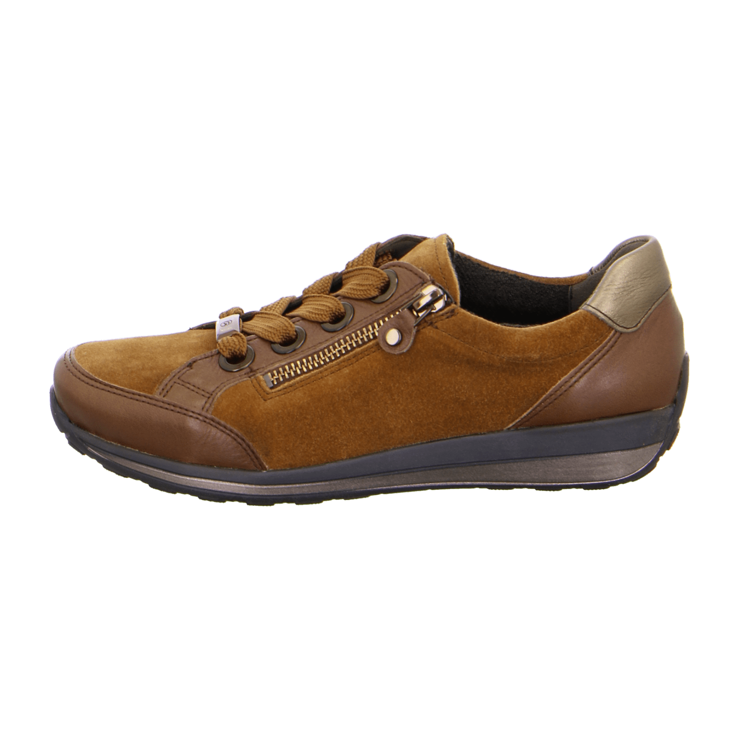 ARA Women's Sneakers in Brown Suede with Lace-Up Closure and Round Toe