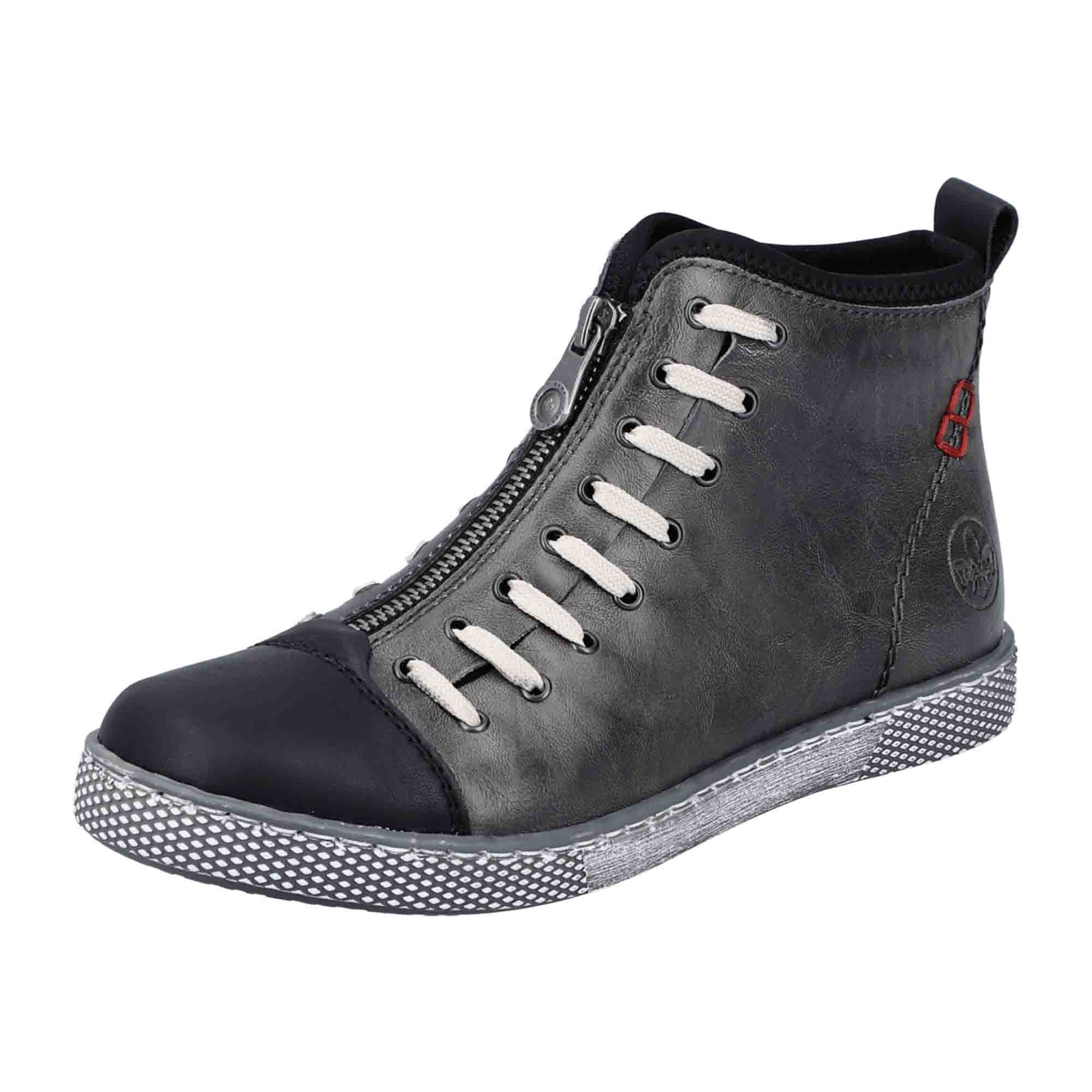Rieker Women's Gray Boots with Soft Velvet Lining and Flexible Sole