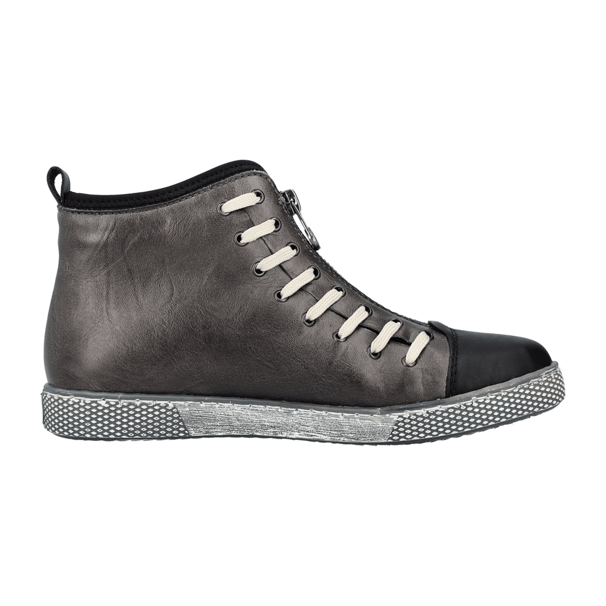 Rieker Women's Gray Boots with Soft Velvet Lining and Flexible Sole