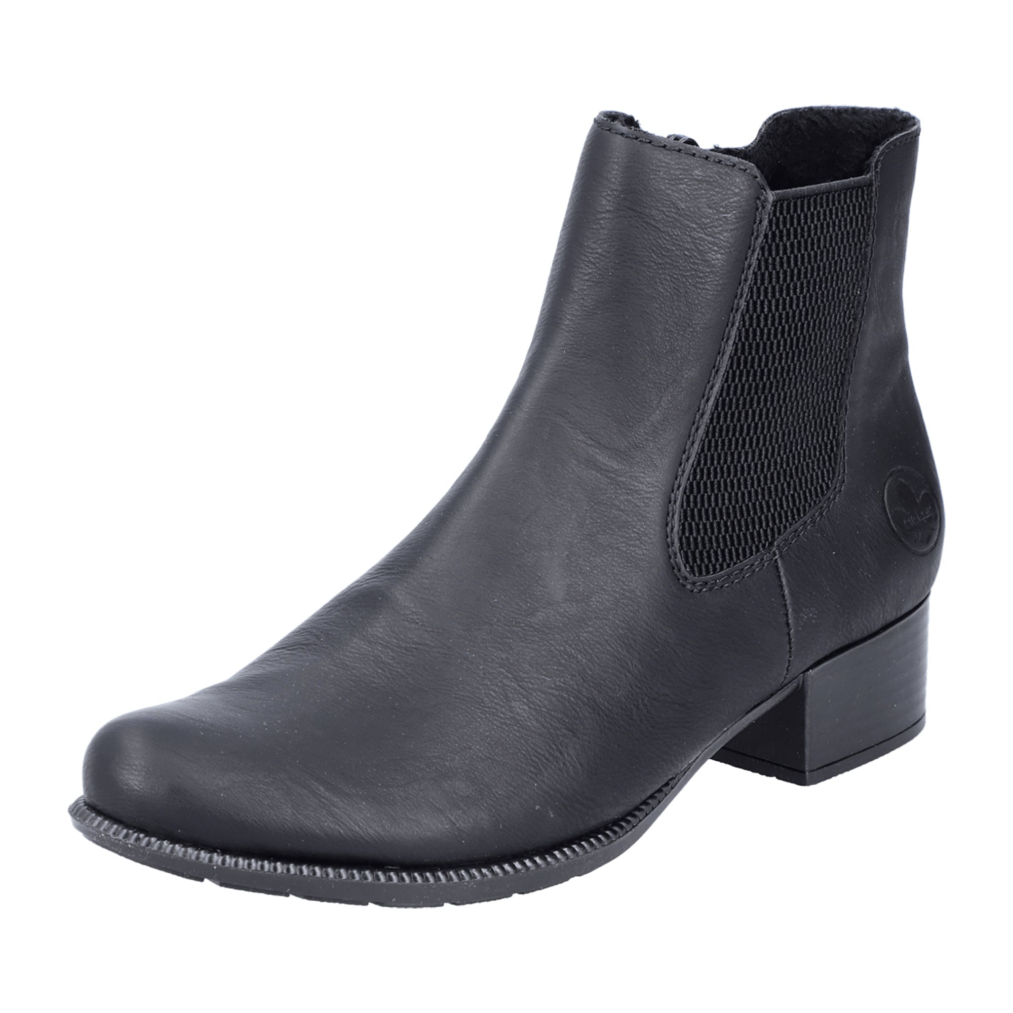 Rieker HWK Women's Black Boots with Block Heel for Fall Winter