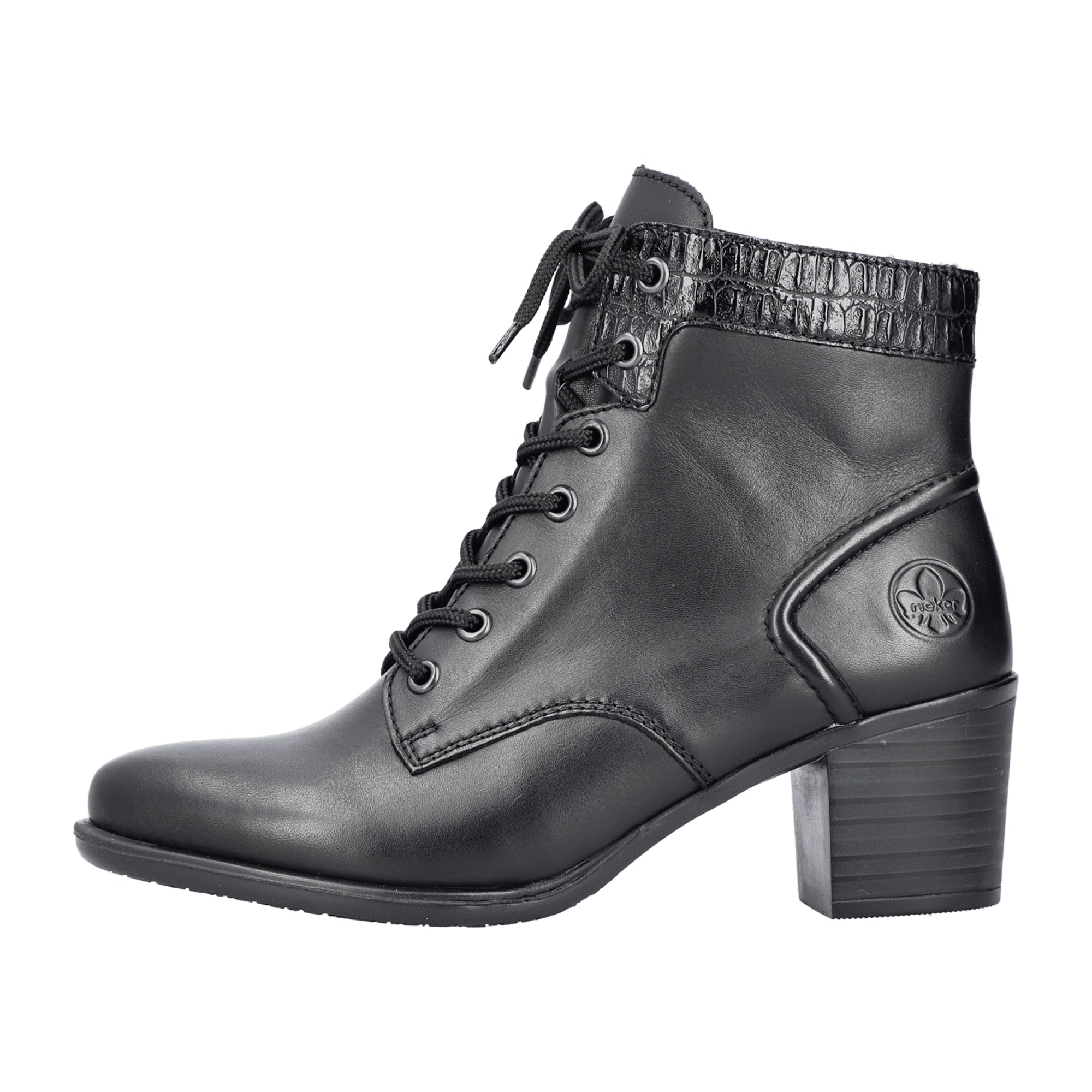 Rieker Women's Black Y2040-00 Lace-Up Shoes for Fall Winter