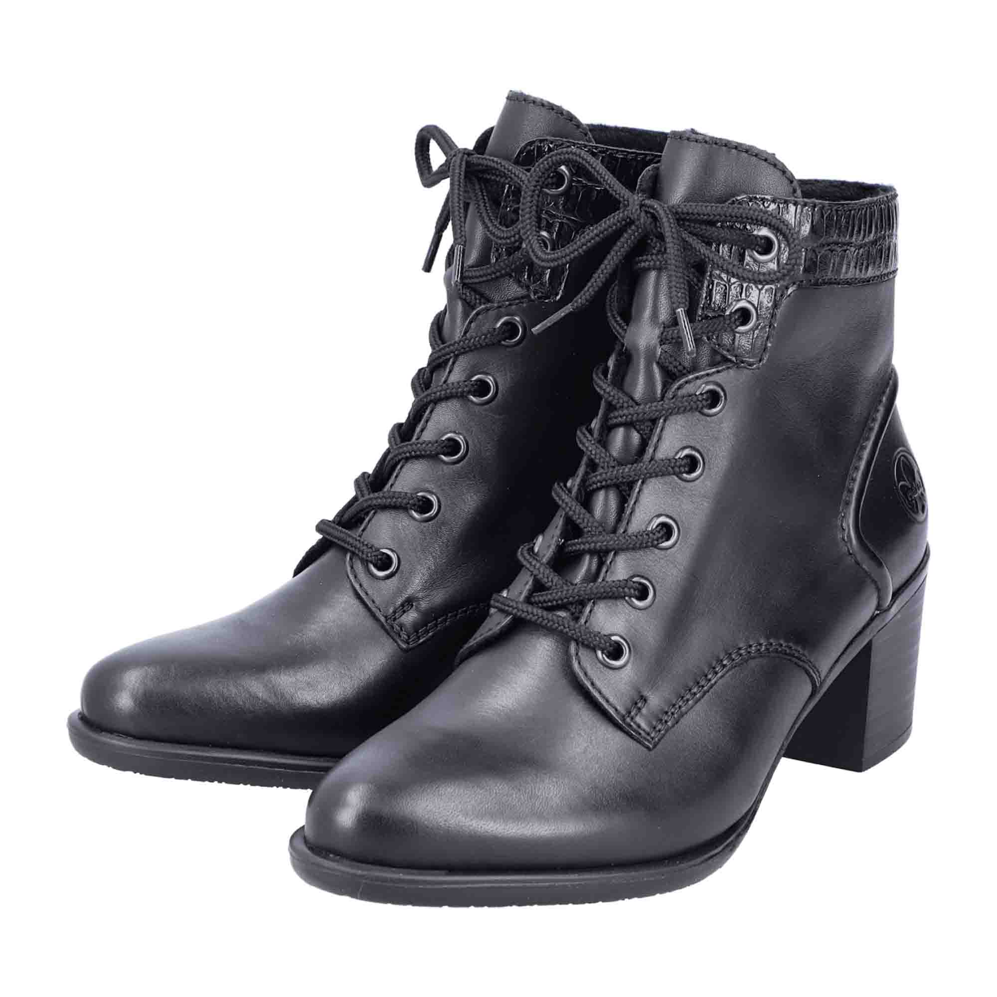 Rieker Women's Black Y2040-00 Lace-Up Shoes for Fall Winter