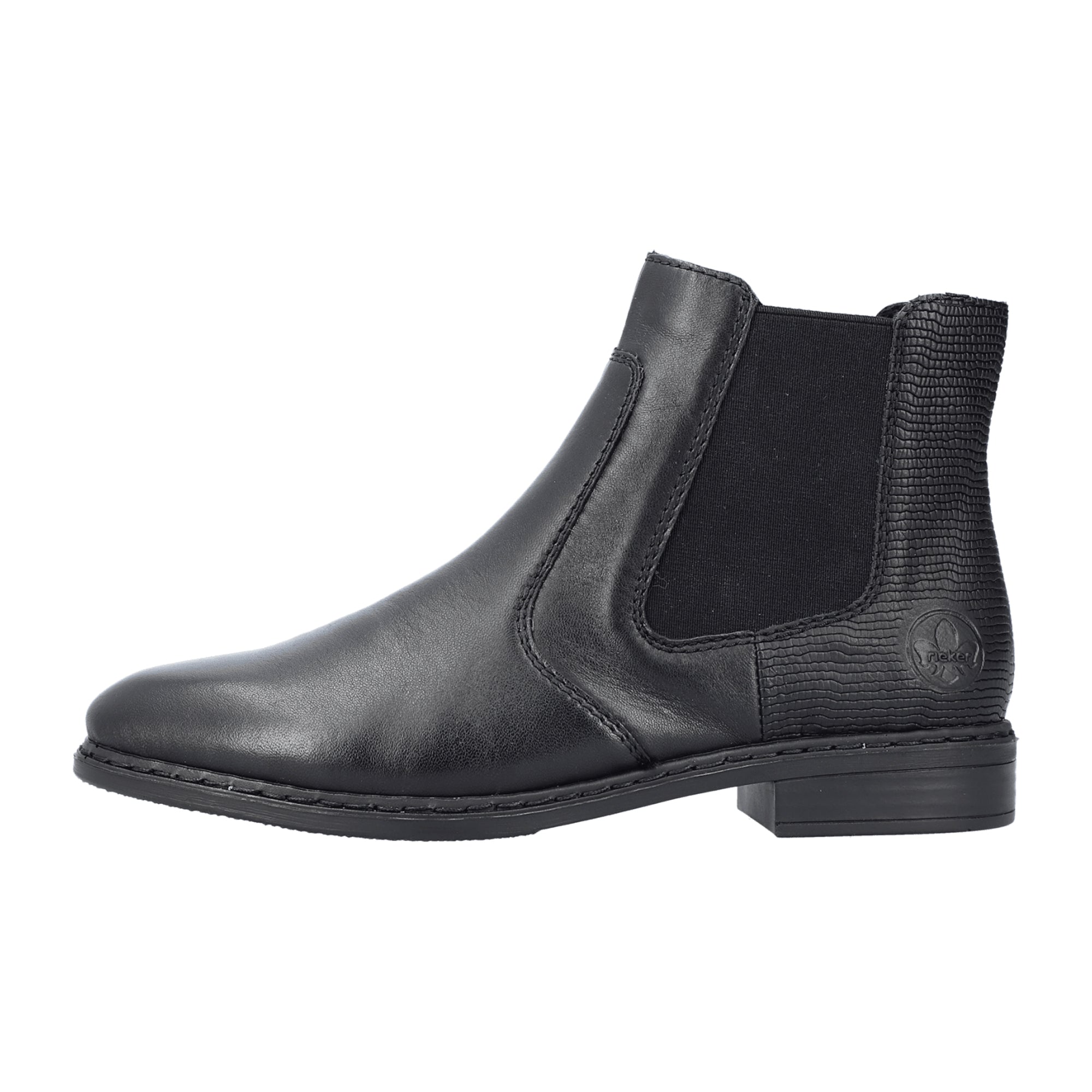 Rieker HWK Women's Black Boots with Removable Insole and Block Heel