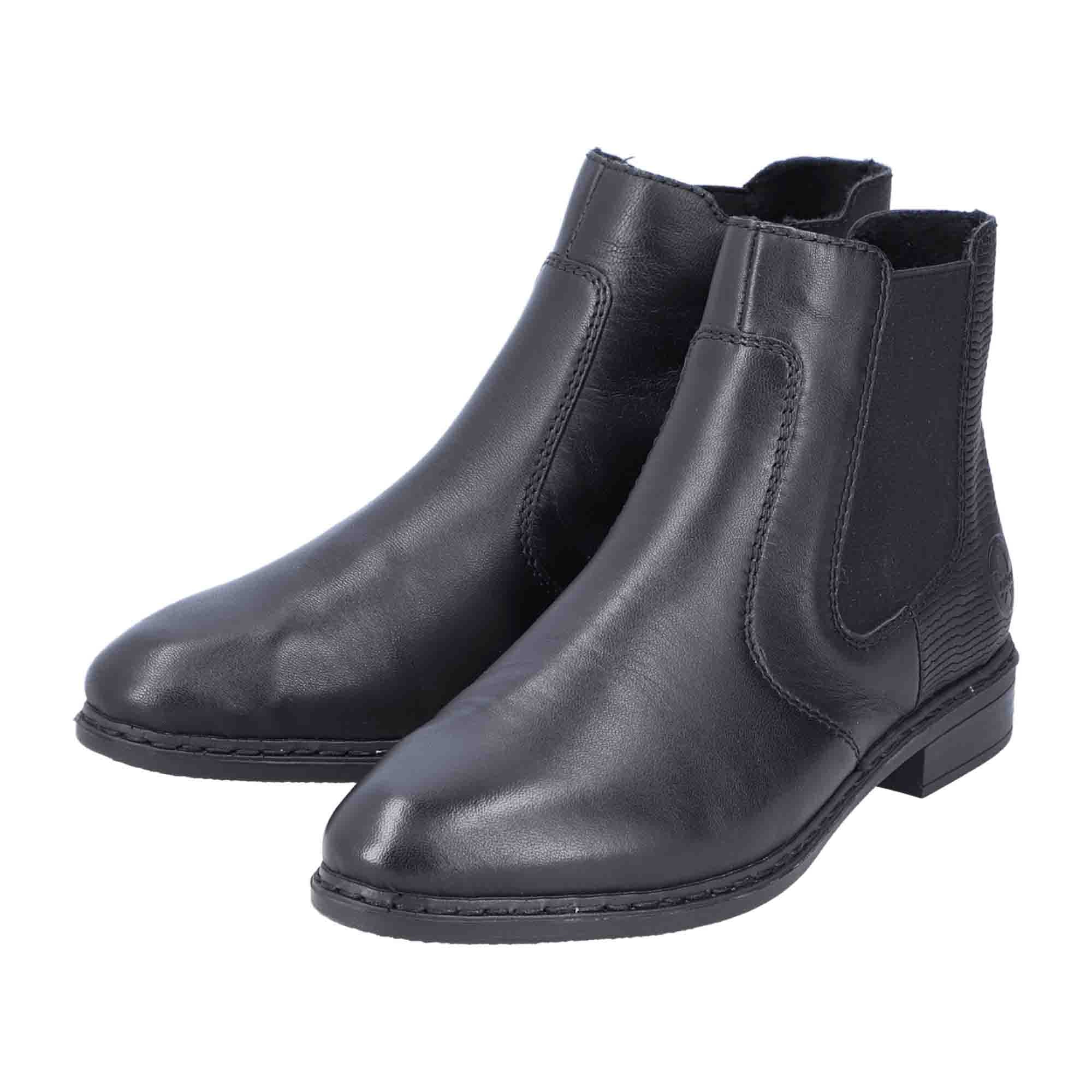 Rieker HWK Women's Black Boots with Removable Insole and Block Heel