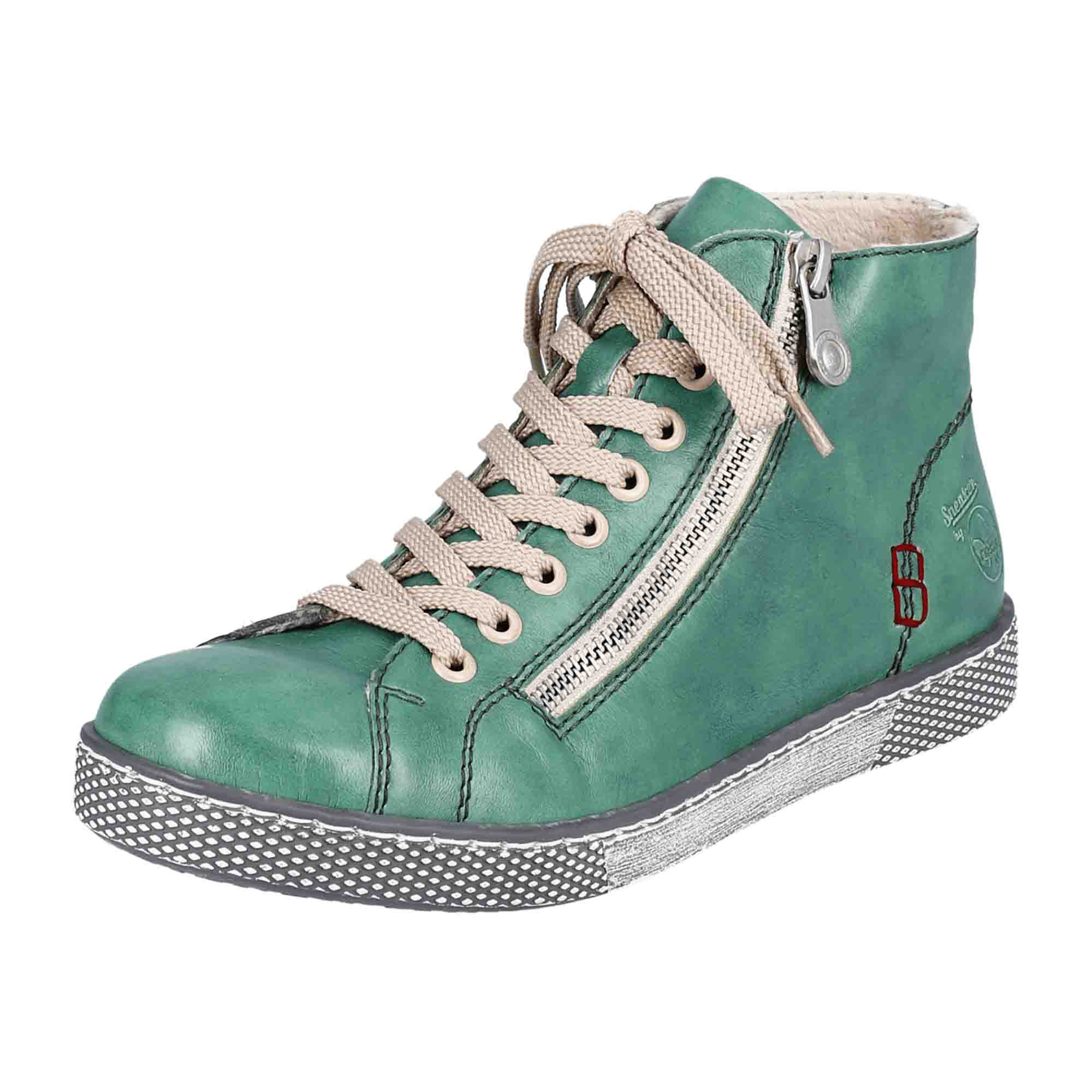 Rieker HWK Green Women's Boots with Zip and Laces - Comfortable Fit - Bartel-Shop