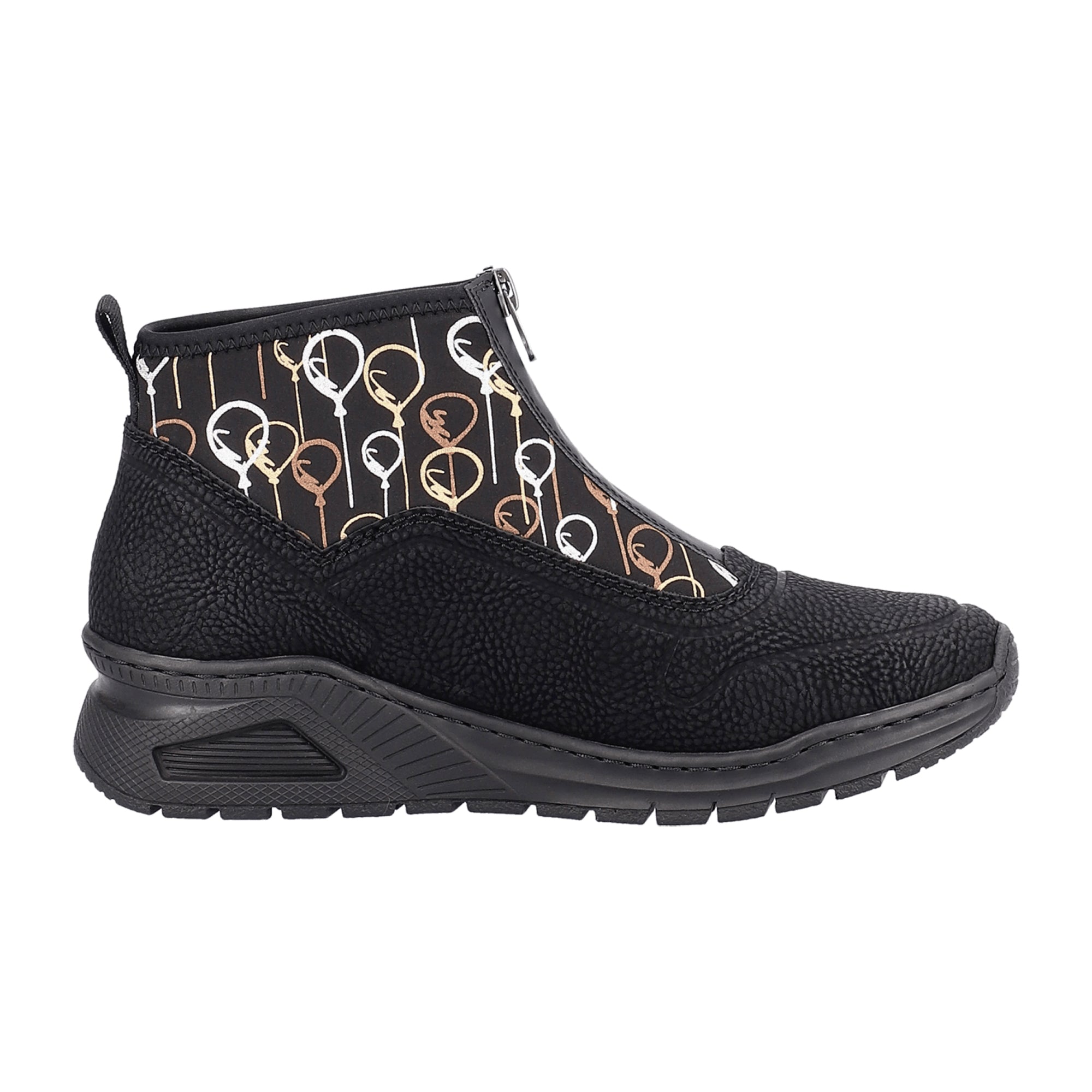 Rieker HWK Women's Black Boots with Wedge Heel and Zip Closure - Bartel-Shop