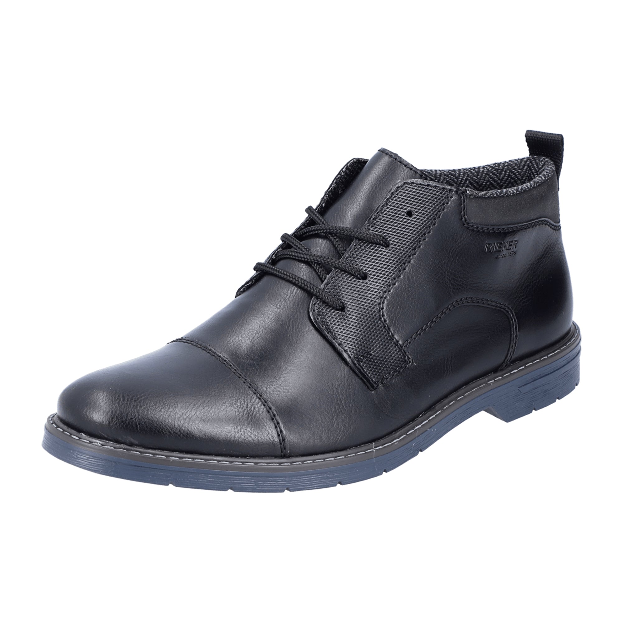 Rieker HWK Mens Black Boots with Warm Lining and Flexible Sole