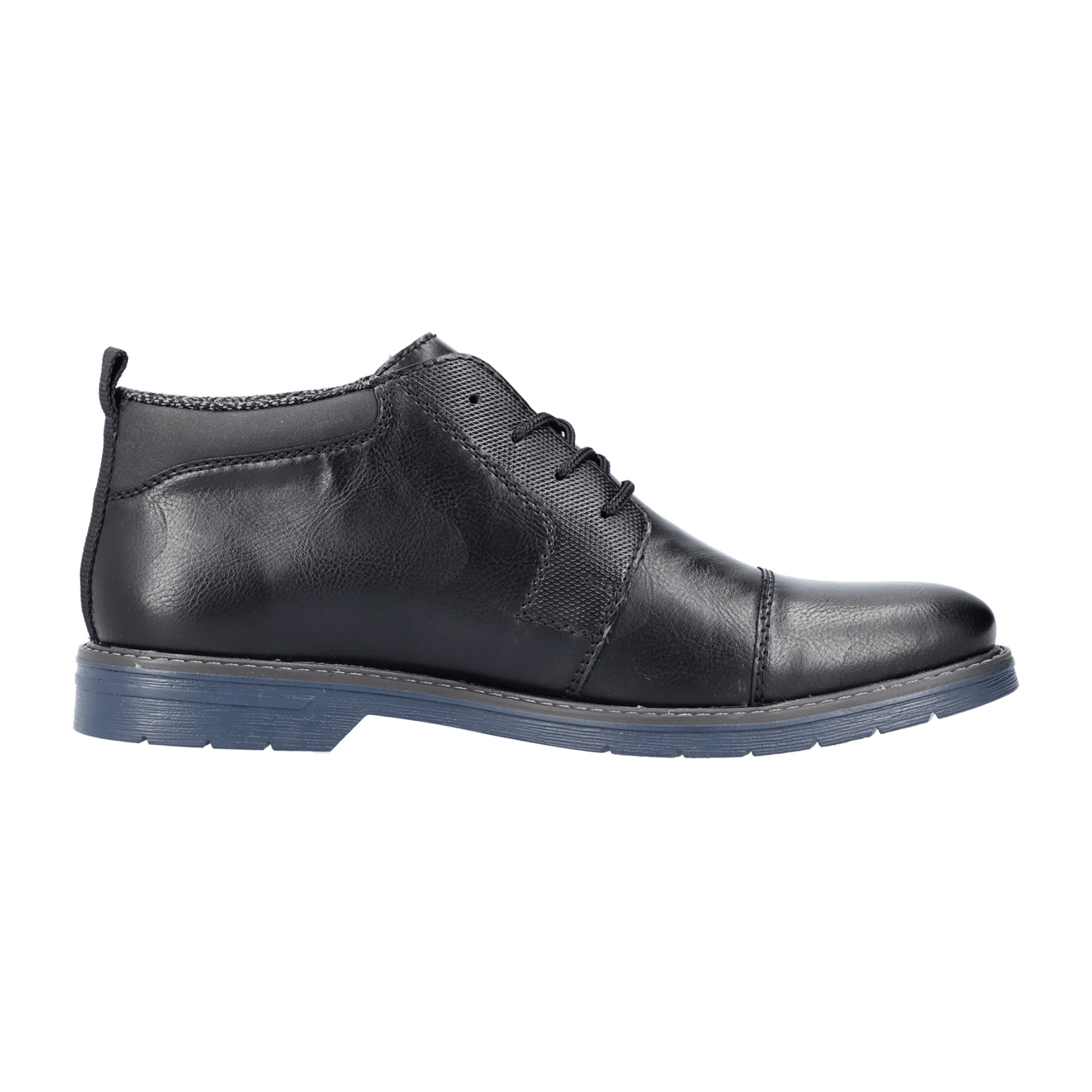 Rieker HWK Mens Black Boots with Warm Lining and Flexible Sole