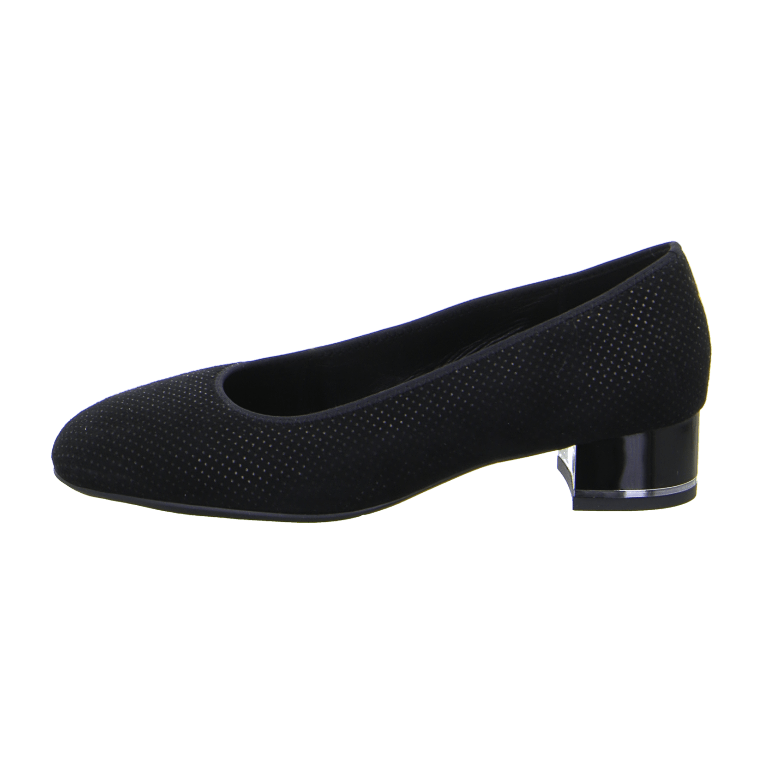 ARA Graz Women's Pumps Black Polka Dot Velvet Leather Round Toe Slip-On Style