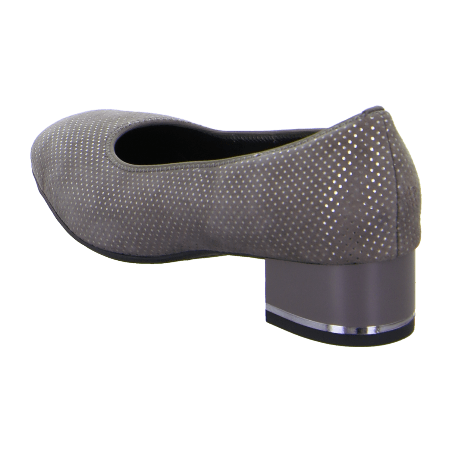 ARA GRAZ Women's Velour Leather Pumps in Grey, Pull-On Style with Round Toe and Leather Lining