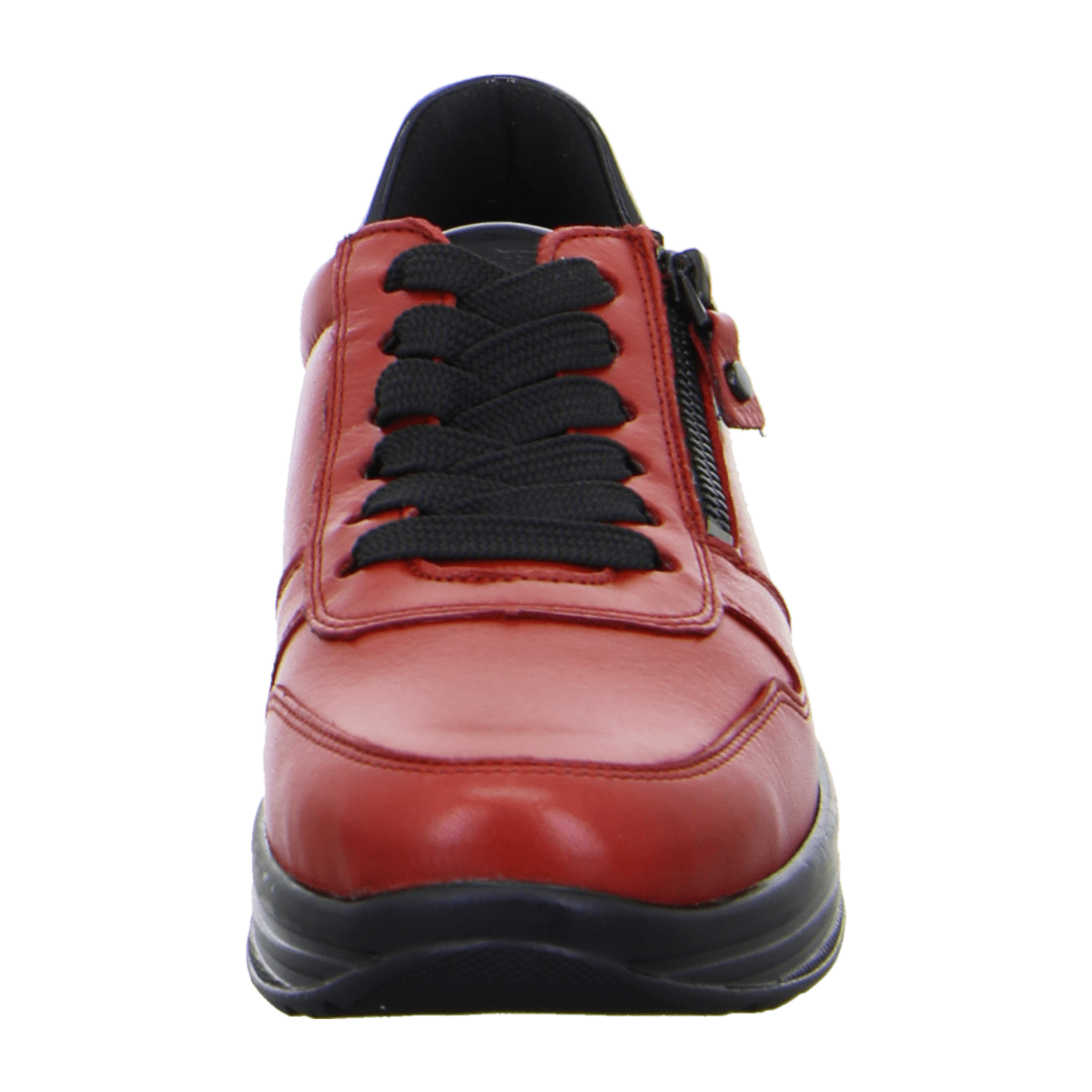 ARA SAPPORO Women's Sneakers in Red Smooth Leather with Pull-On Closure and Round Toe