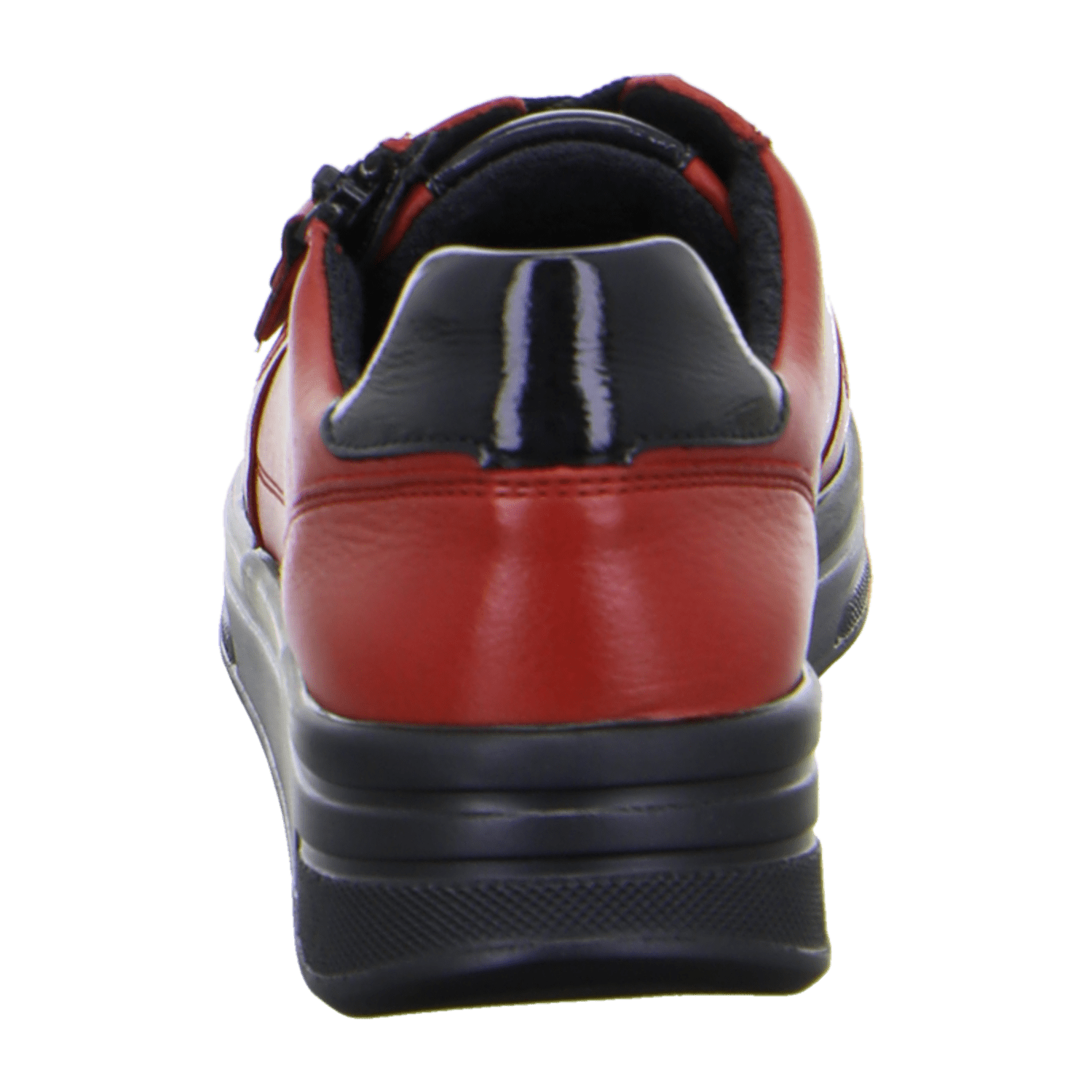 ARA SAPPORO Women's Sneakers in Red Smooth Leather with Pull-On Closure and Round Toe