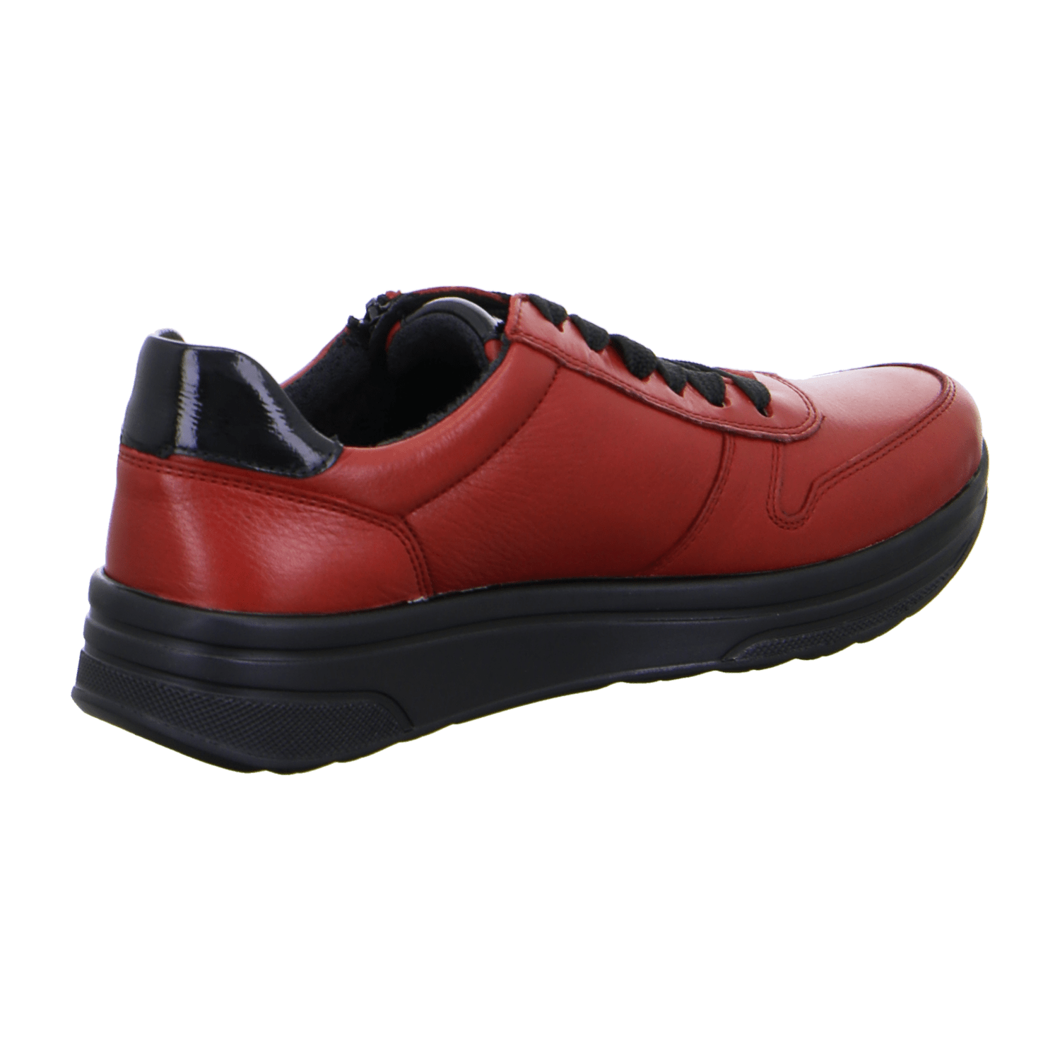 ARA SAPPORO Women's Sneakers in Red Smooth Leather with Pull-On Closure and Round Toe