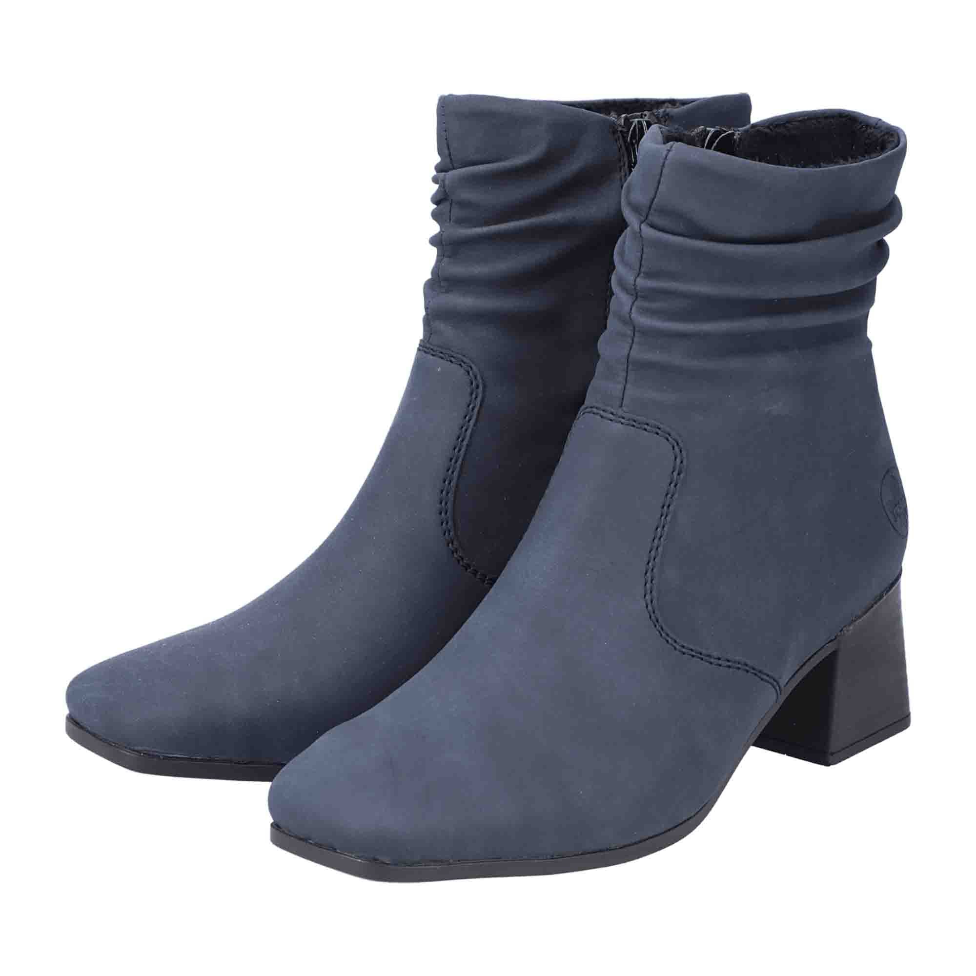 Rieker Women's Blue Boots for Fall and Winter with 5 cm Heel