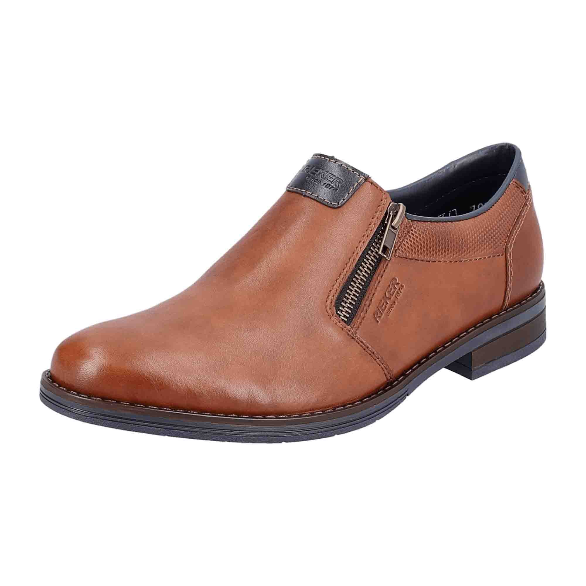 Rieker Brown Men's Slip-On Leather Shoes Comfortable Casual Footwear