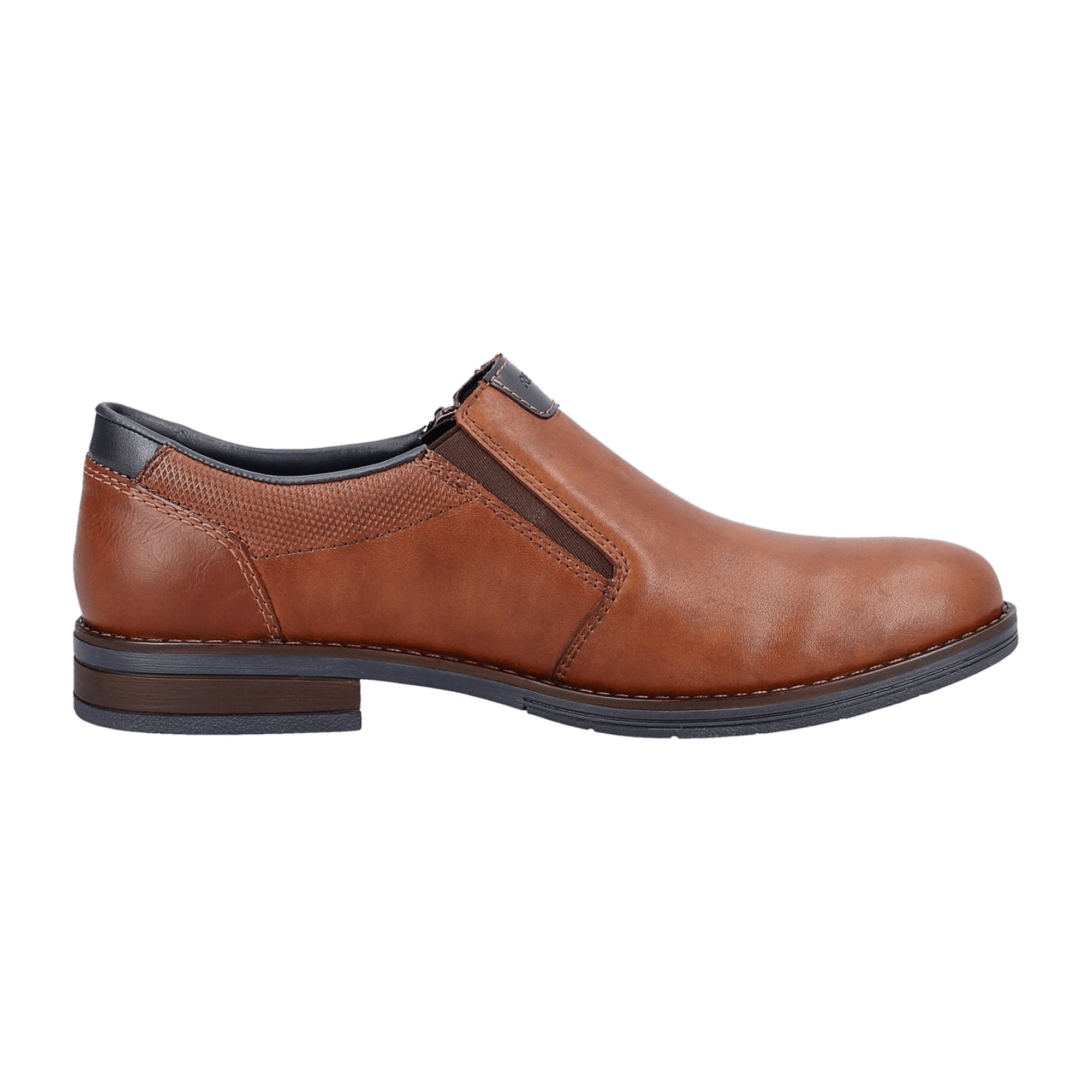 Rieker Brown Men's Slip-On Leather Shoes Comfortable Casual Footwear
