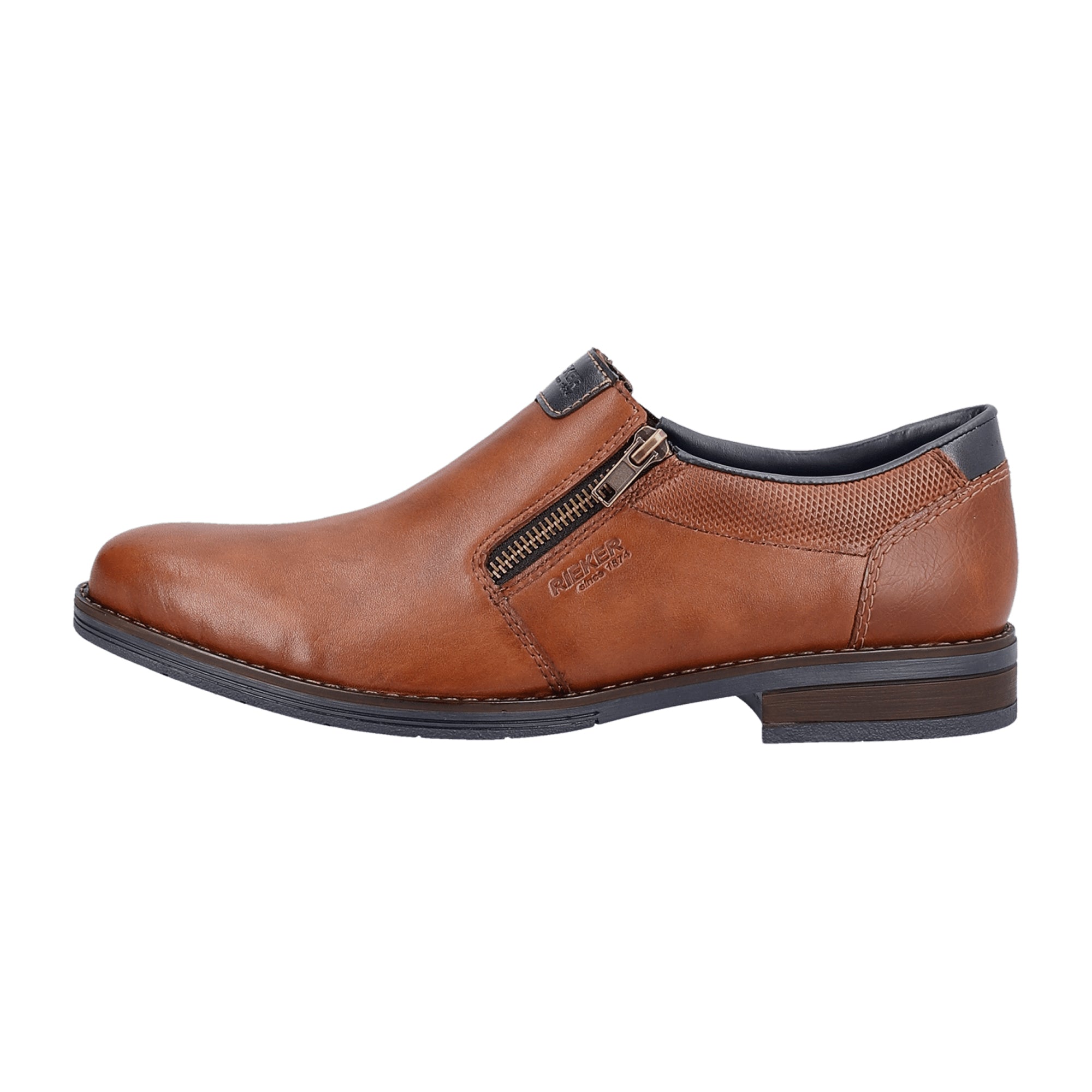 Rieker Brown Men's Slip-On Leather Shoes Comfortable Casual Footwear