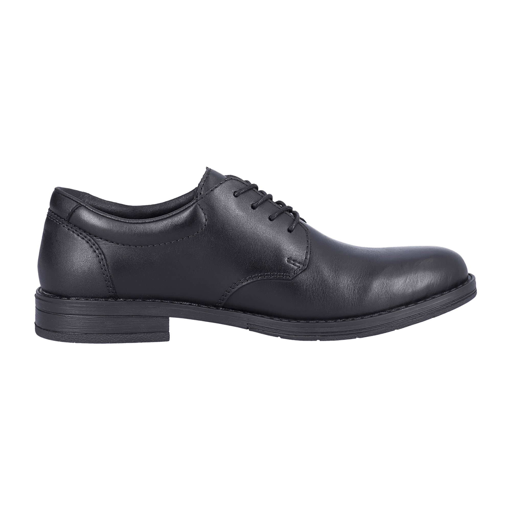 Rieker 10304 Men's Black Leather Shoes with Lace-Up Closure