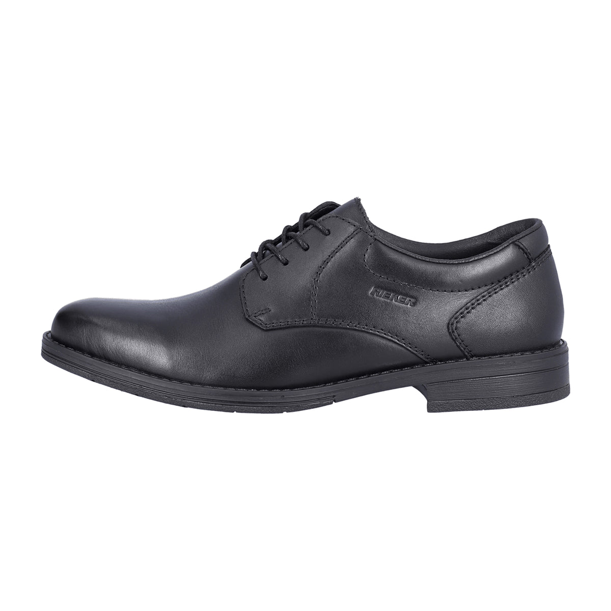 Rieker 10304 Men's Black Leather Shoes with Lace-Up Closure
