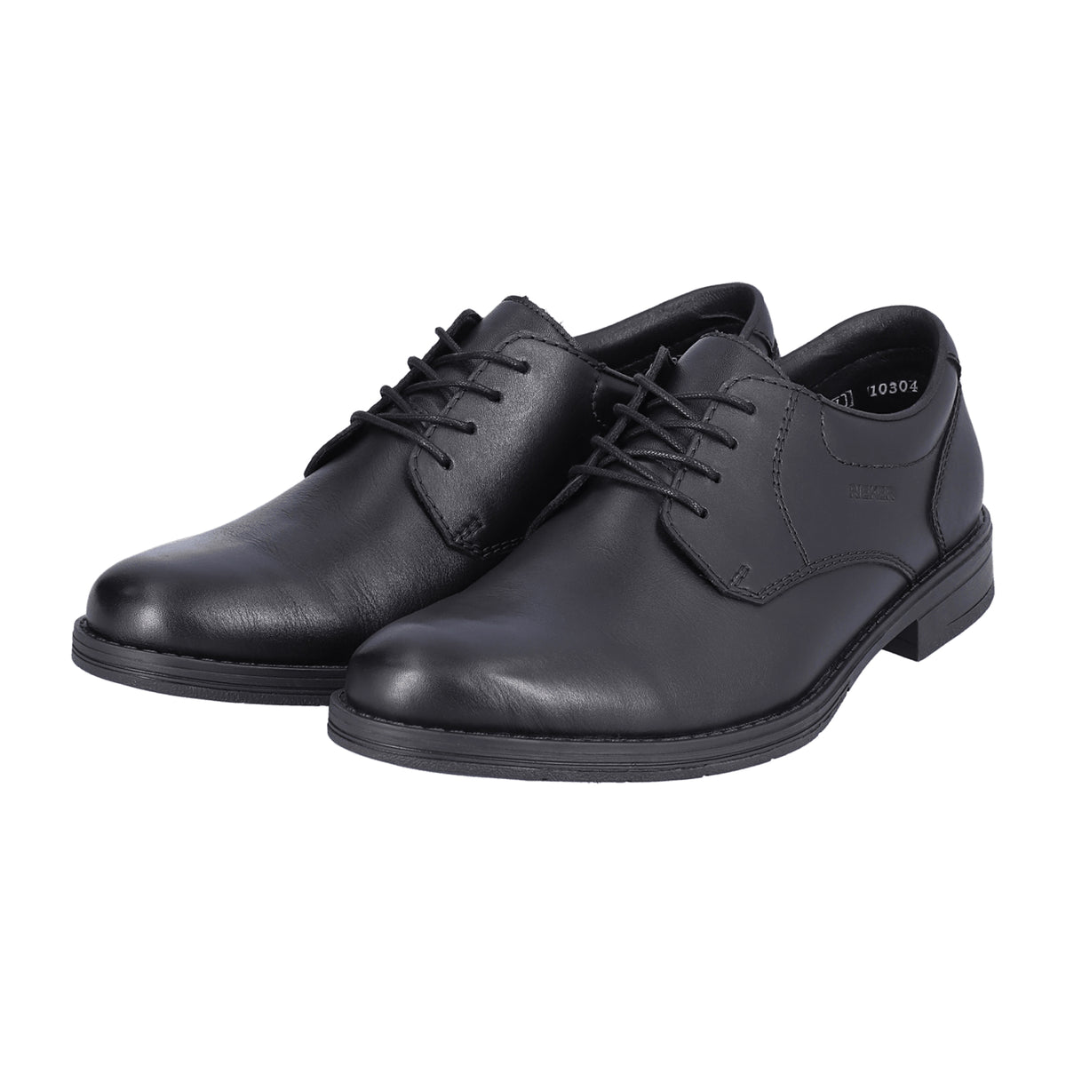 Rieker 10304 Men's Black Leather Shoes with Lace-Up Closure