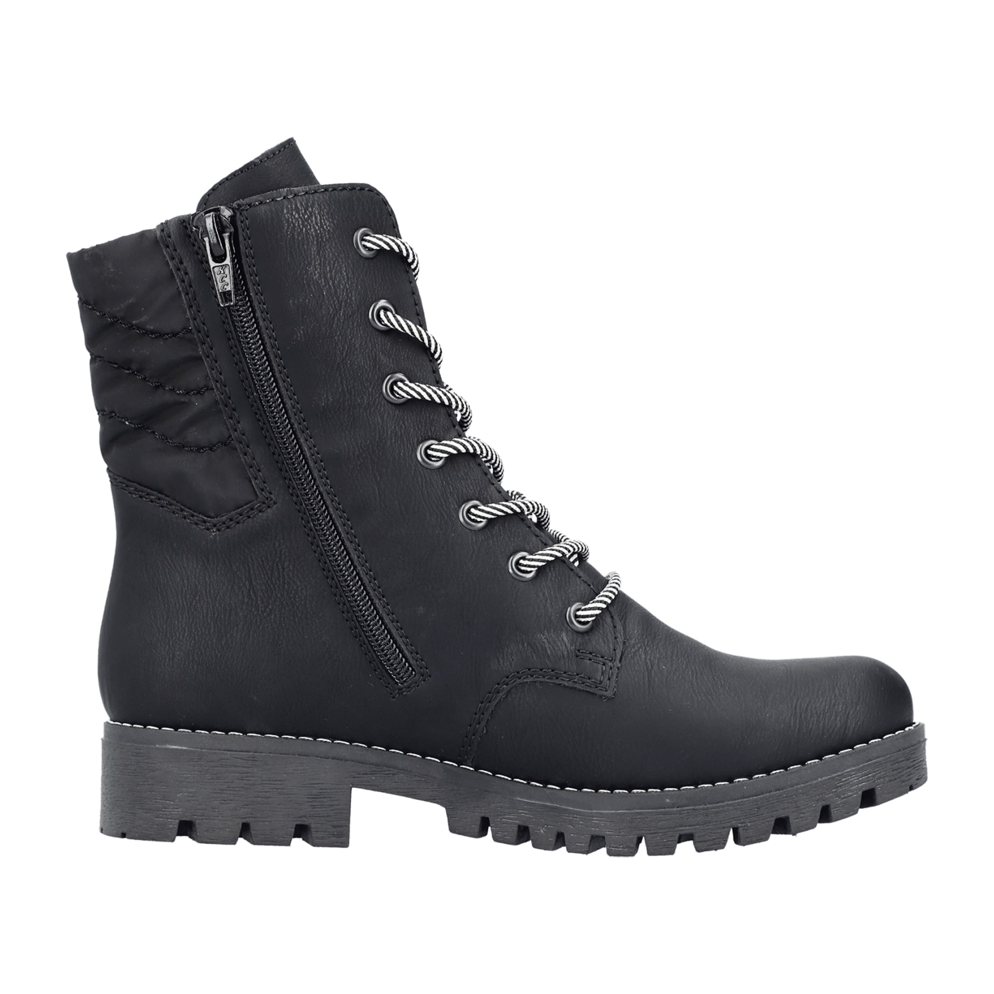 Rieker Black Women's Boots with Block Heel and Zipper for Fall/Winter