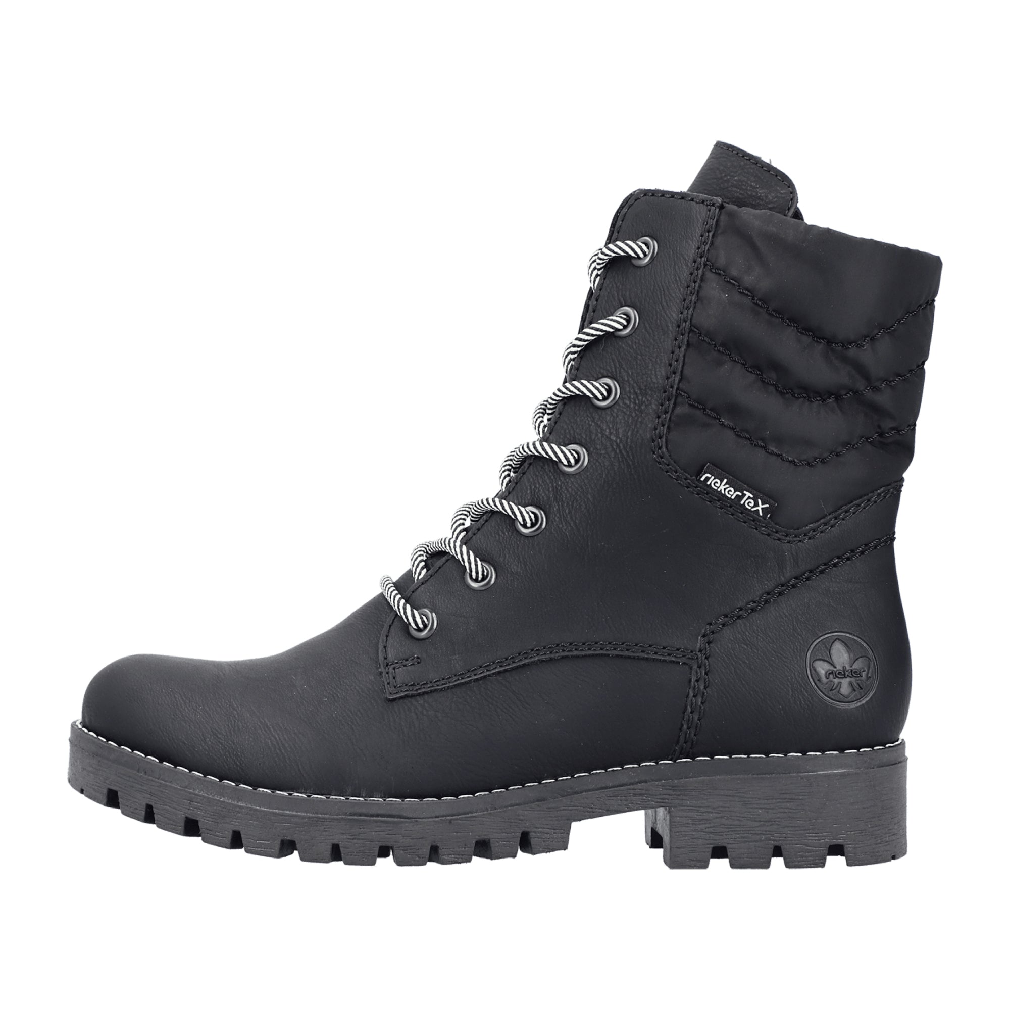 Rieker Black Women's Boots with Block Heel and Zipper for Fall/Winter