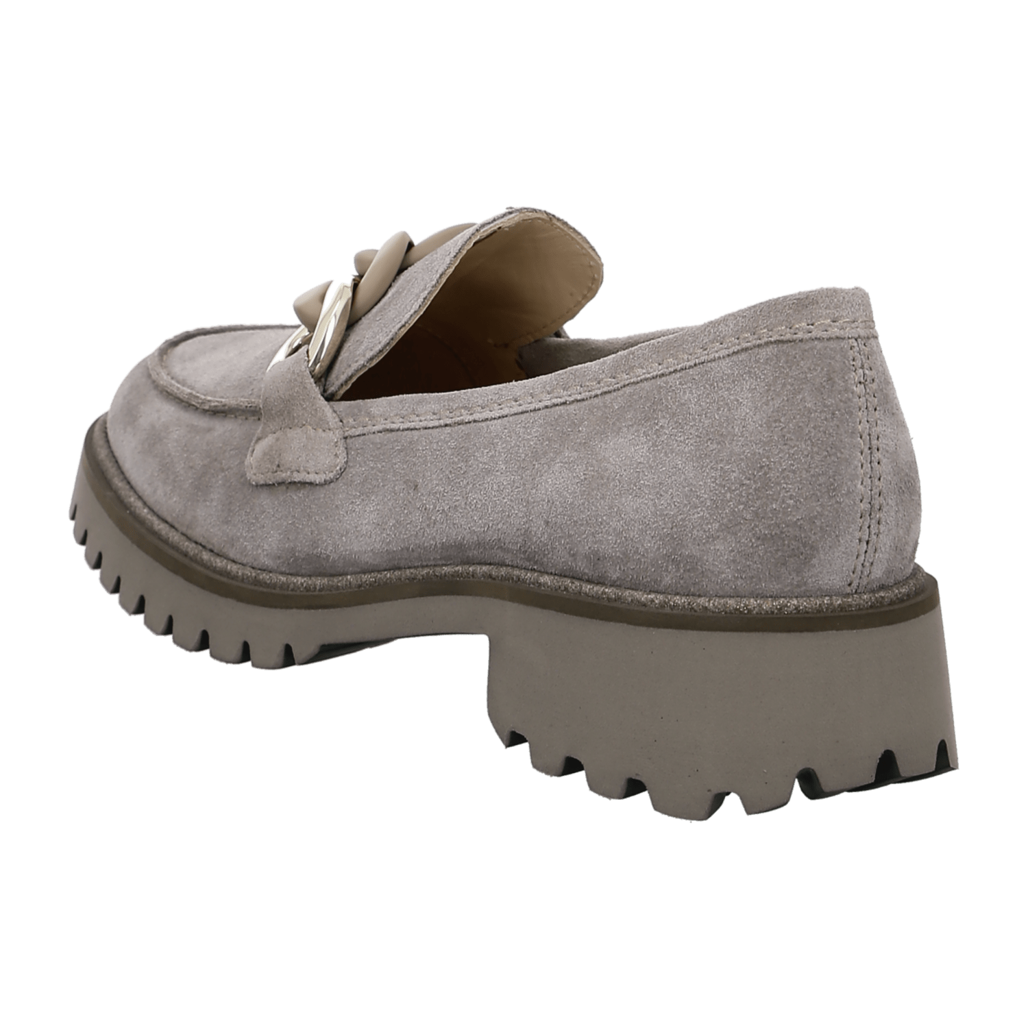 ARA KENT Women's Suede Slip-On Loafers in Beige with Round Toe and Leather Lining