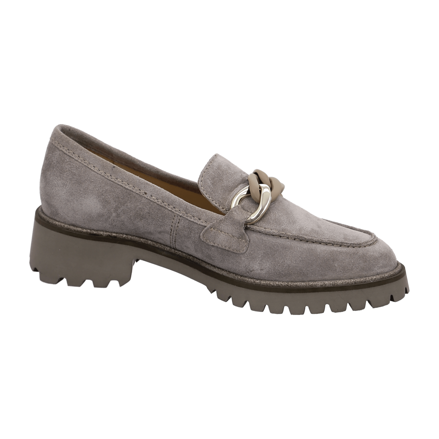 ARA KENT Women's Suede Slip-On Loafers in Beige with Round Toe and Leather Lining