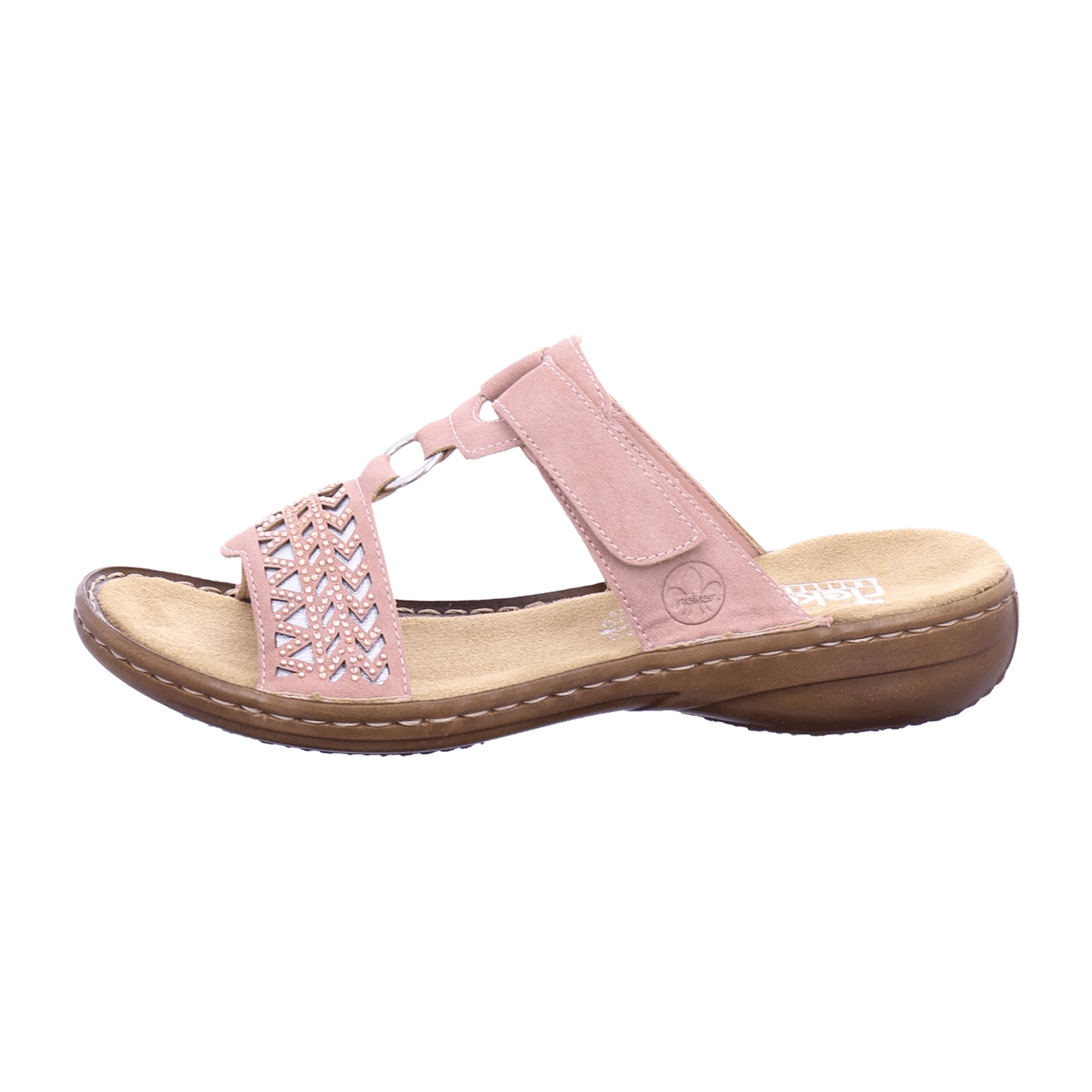Rieker Women's Pink Sandals Open Toe Comfortable Slip-On Summer Shoes