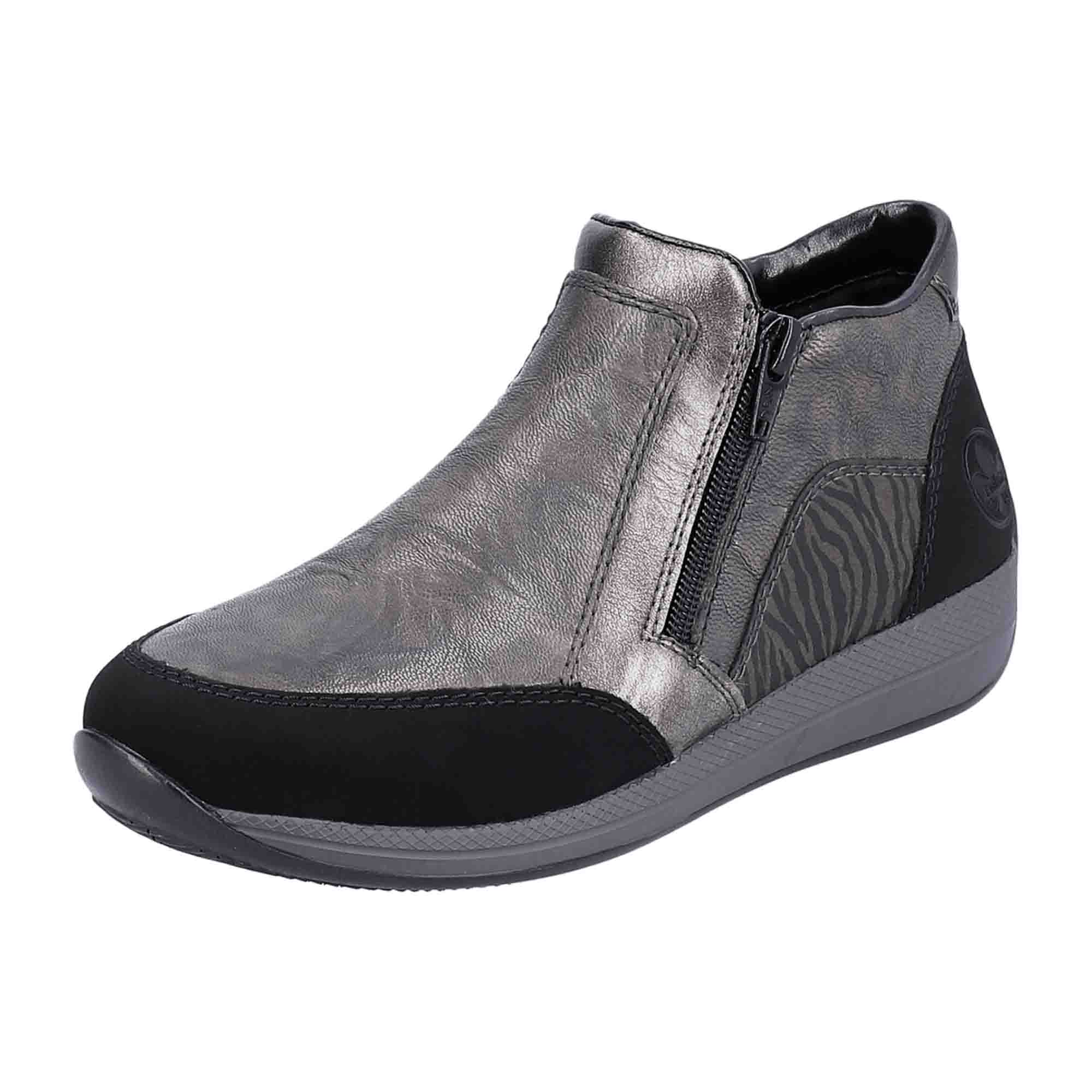 Rieker N1152-42 Women's Grey Comfortable Wide Fit Shoes for Fall Winter