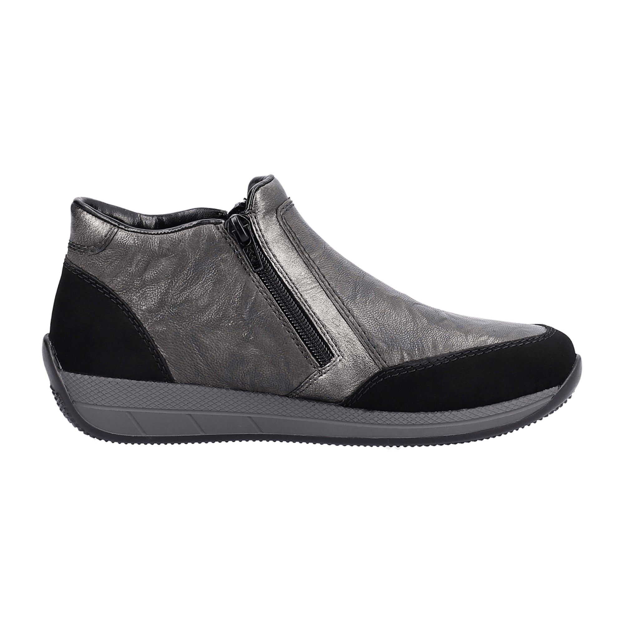 Rieker N1152-42 Women's Grey Comfortable Wide Fit Shoes for Fall Winter