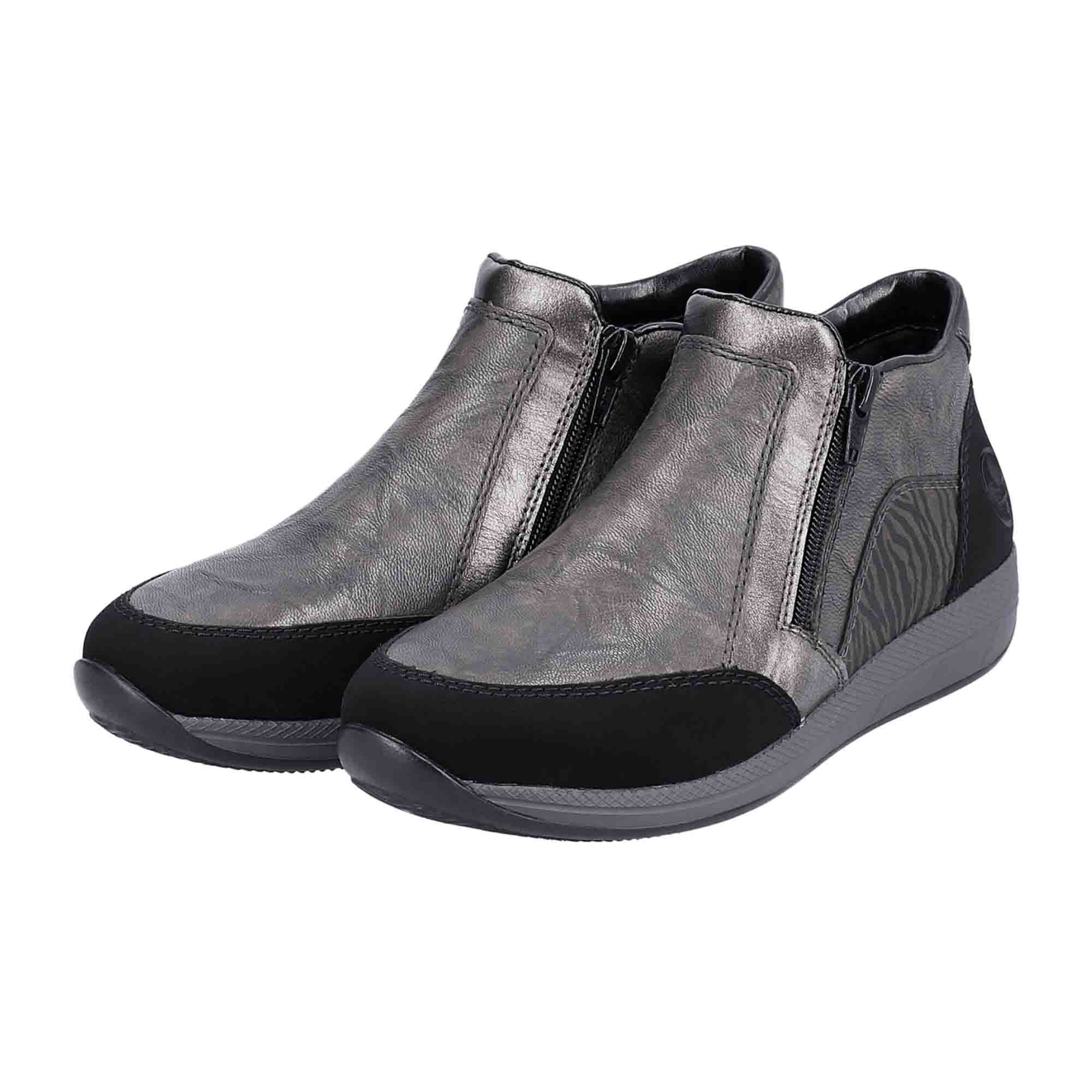 Rieker N1152-42 Women's Grey Comfortable Wide Fit Shoes for Fall Winter
