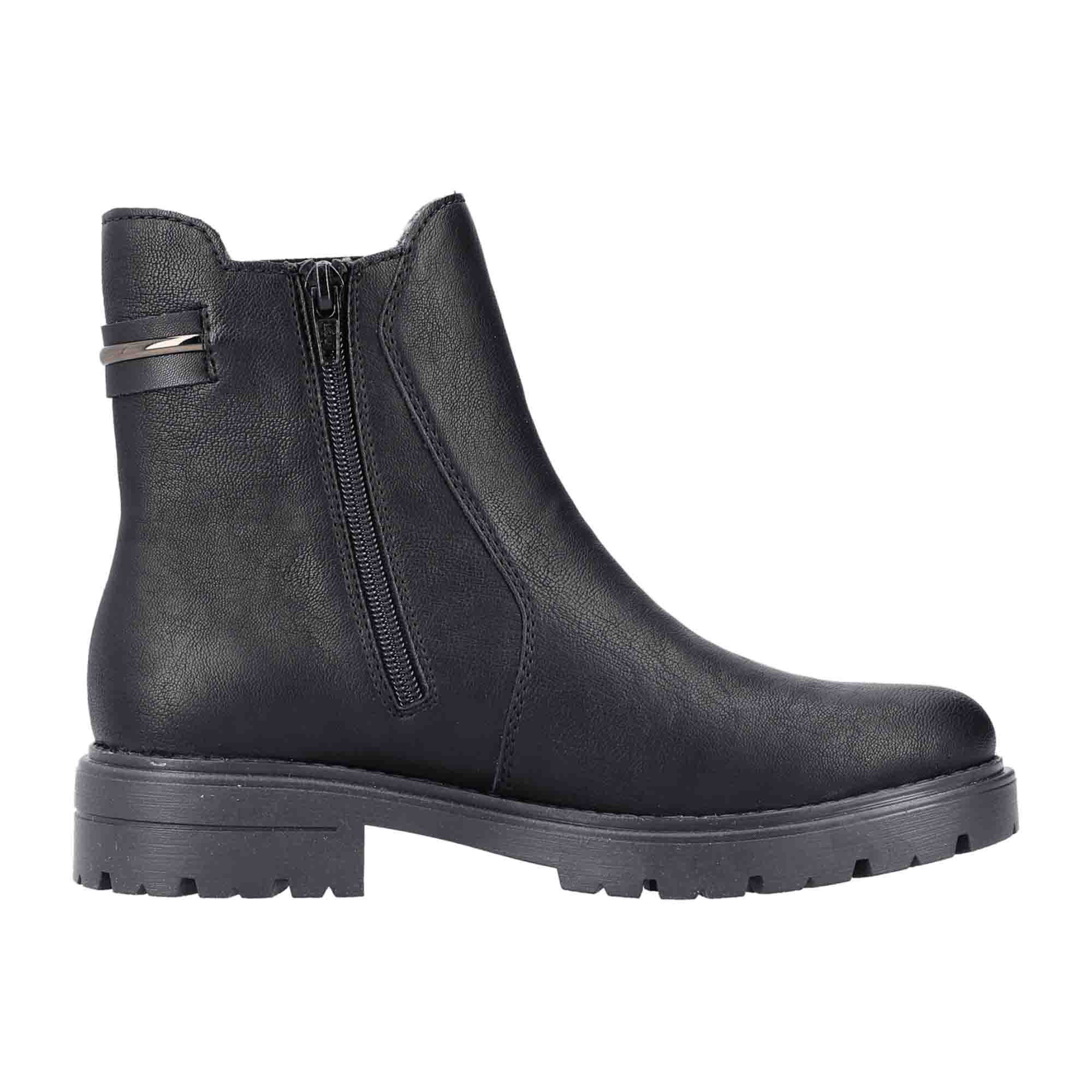 Rieker Black Women's Slip-On Shoes Kunstleder Textile Lining Winter