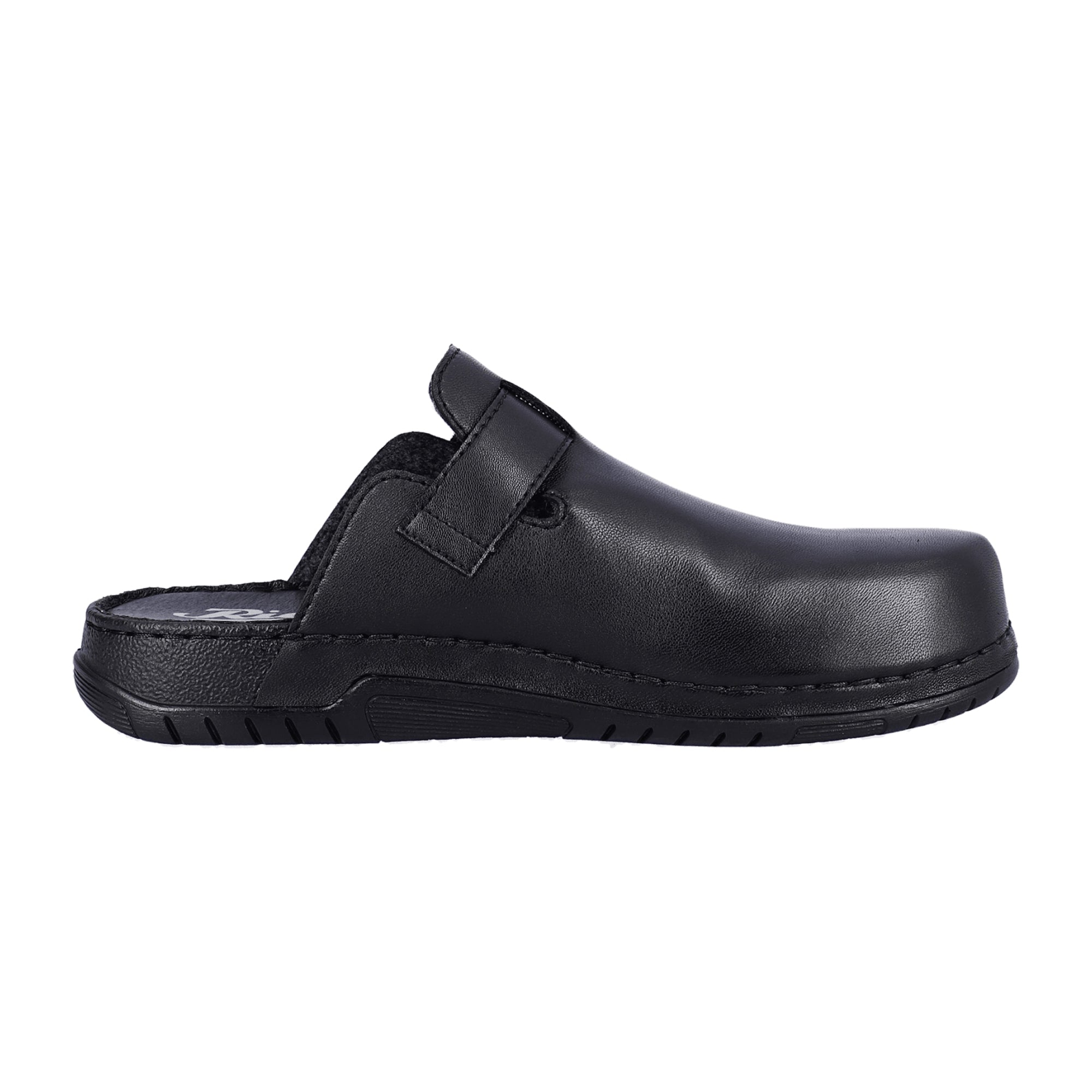 Rieker Men's Black Leather Sandals with Buckle Closure for Summer