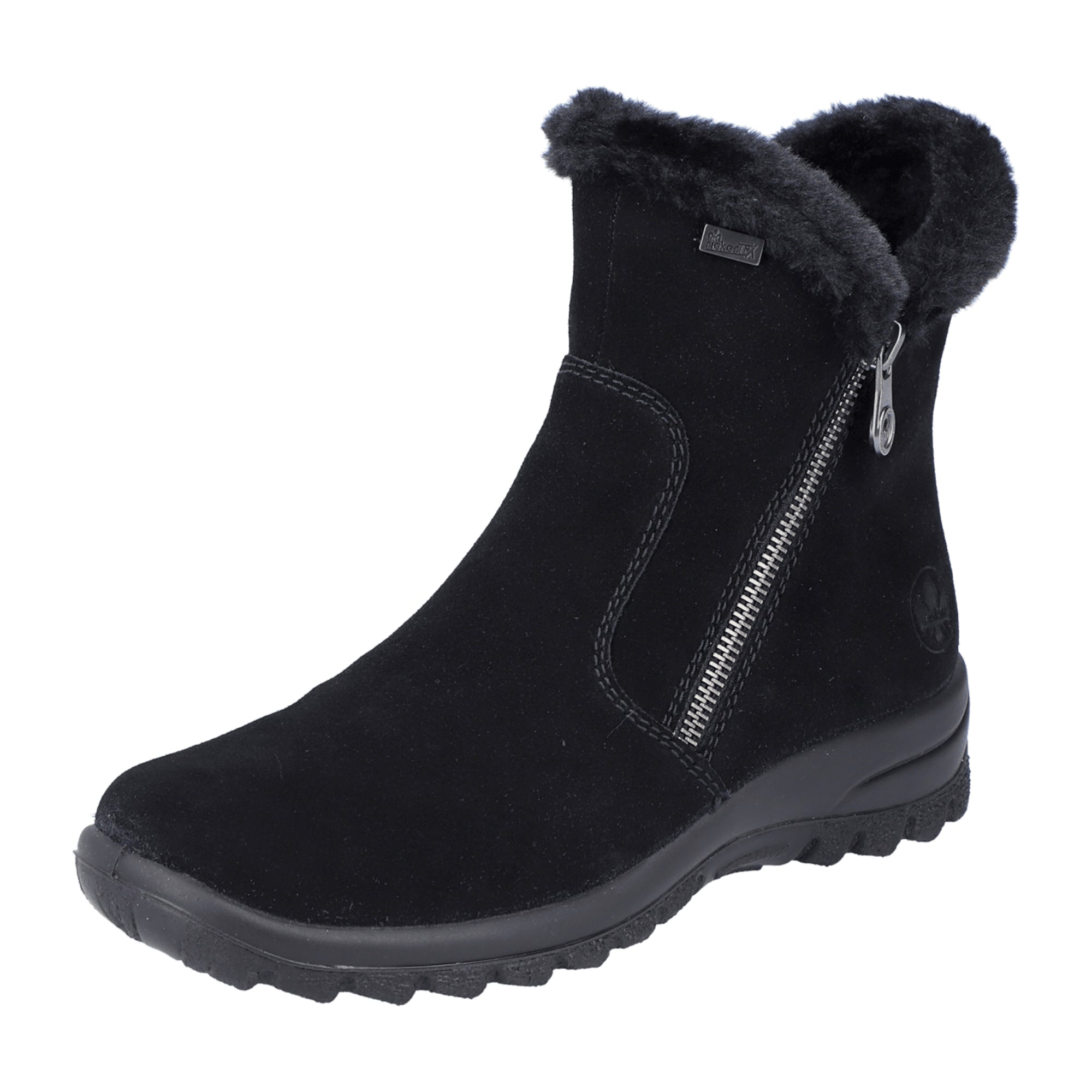 Rieker HWK Women's Black Winter Boots with Warm Lining and Zip Closure